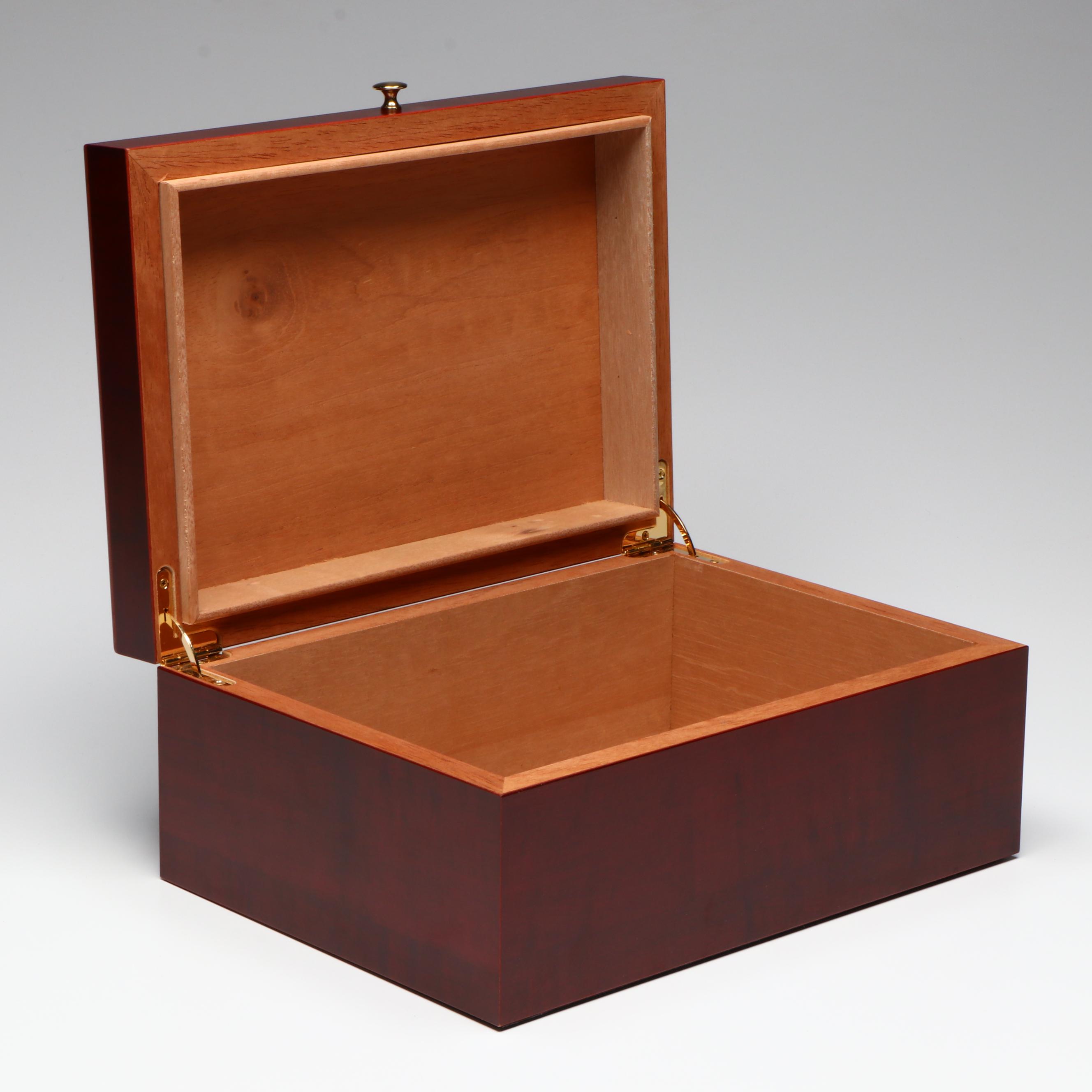 Cherry Finished Wooden Cigar Humidor