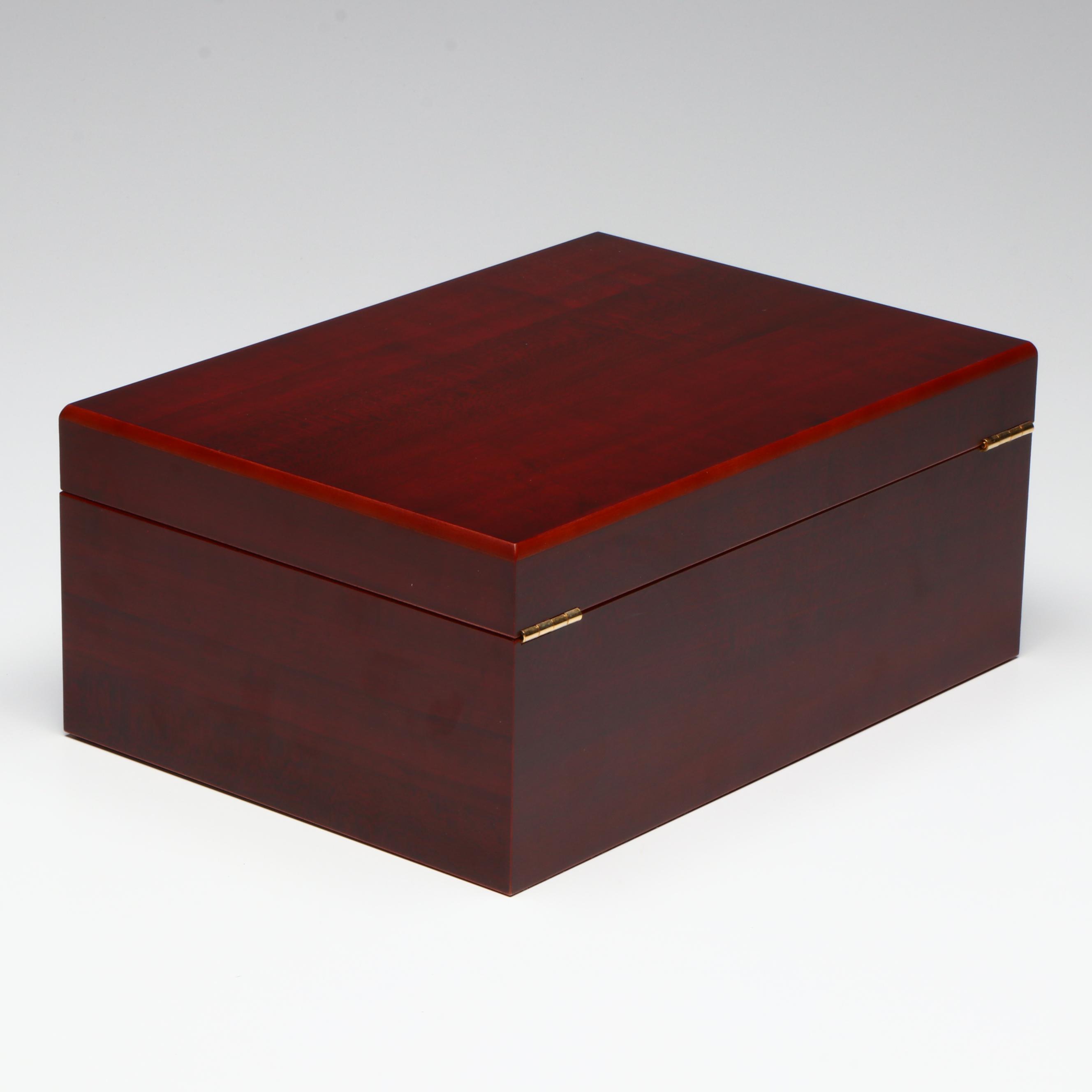 Cherry Finished Wooden Cigar Humidor