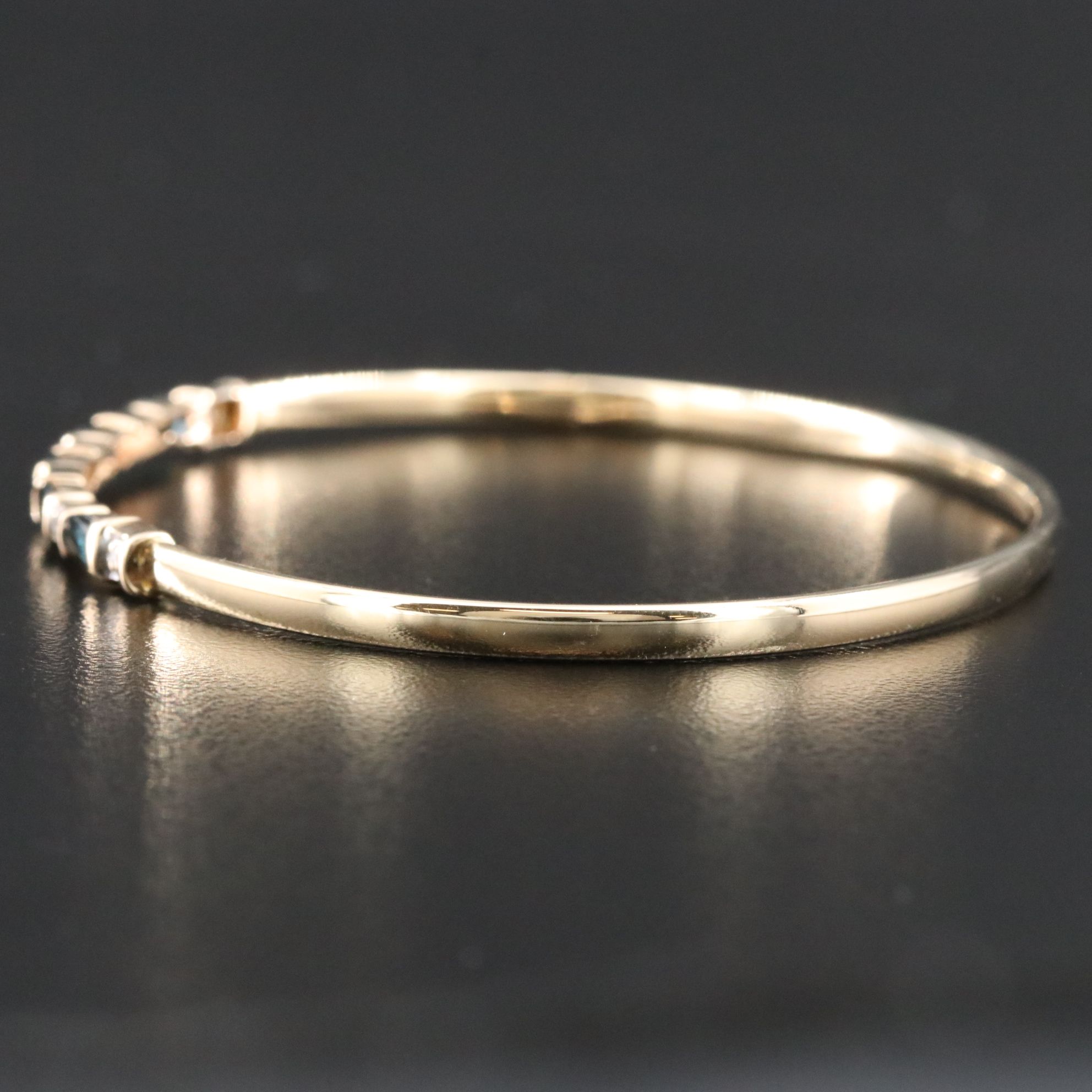 14K Sapphire and Diamond Hinged Bracelet