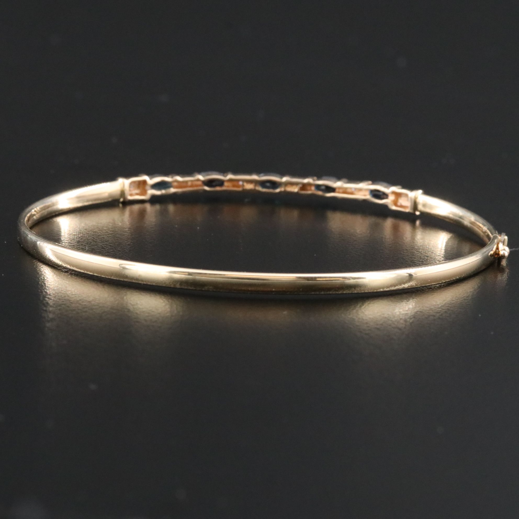 14K Sapphire and Diamond Hinged Bracelet