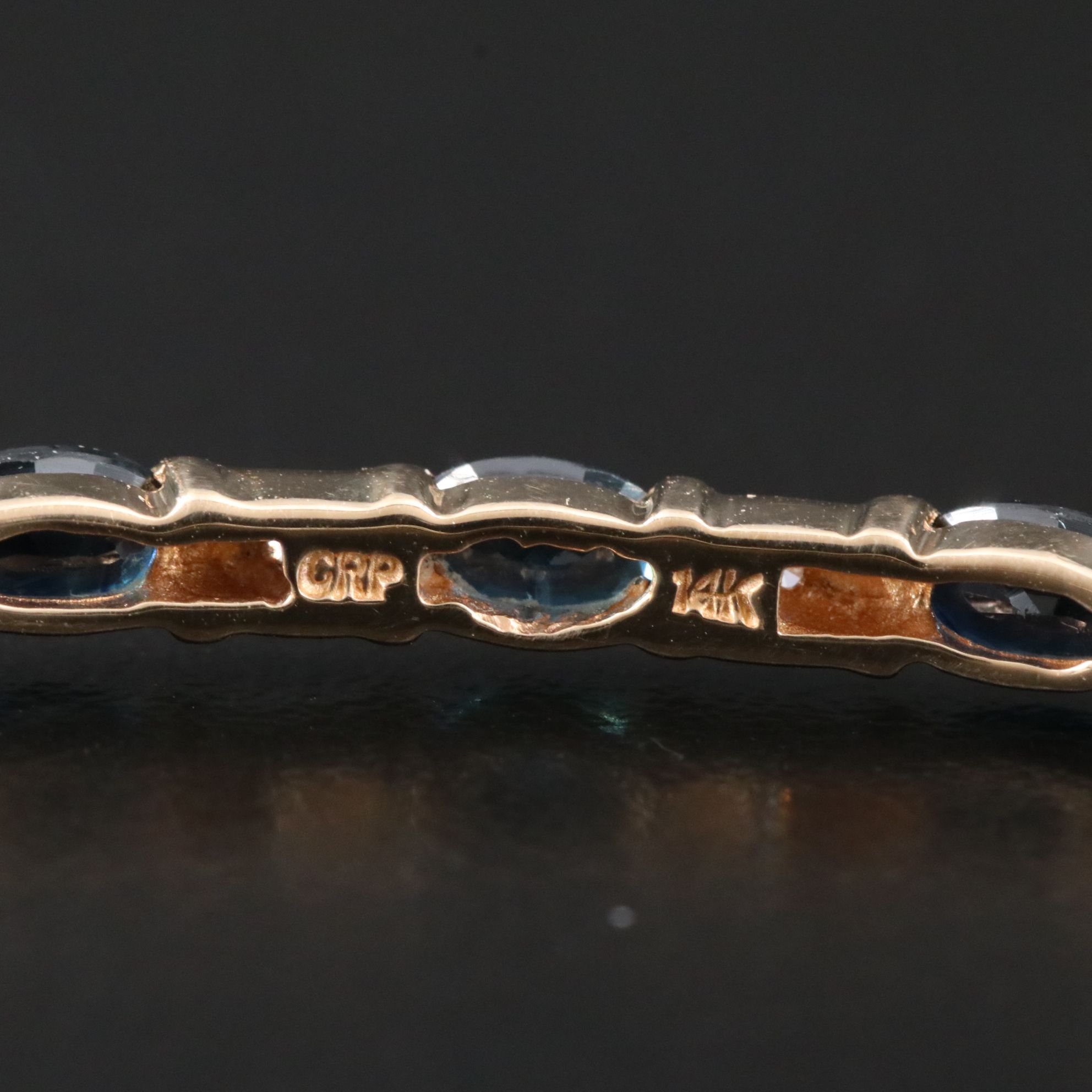 14K Sapphire and Diamond Hinged Bracelet