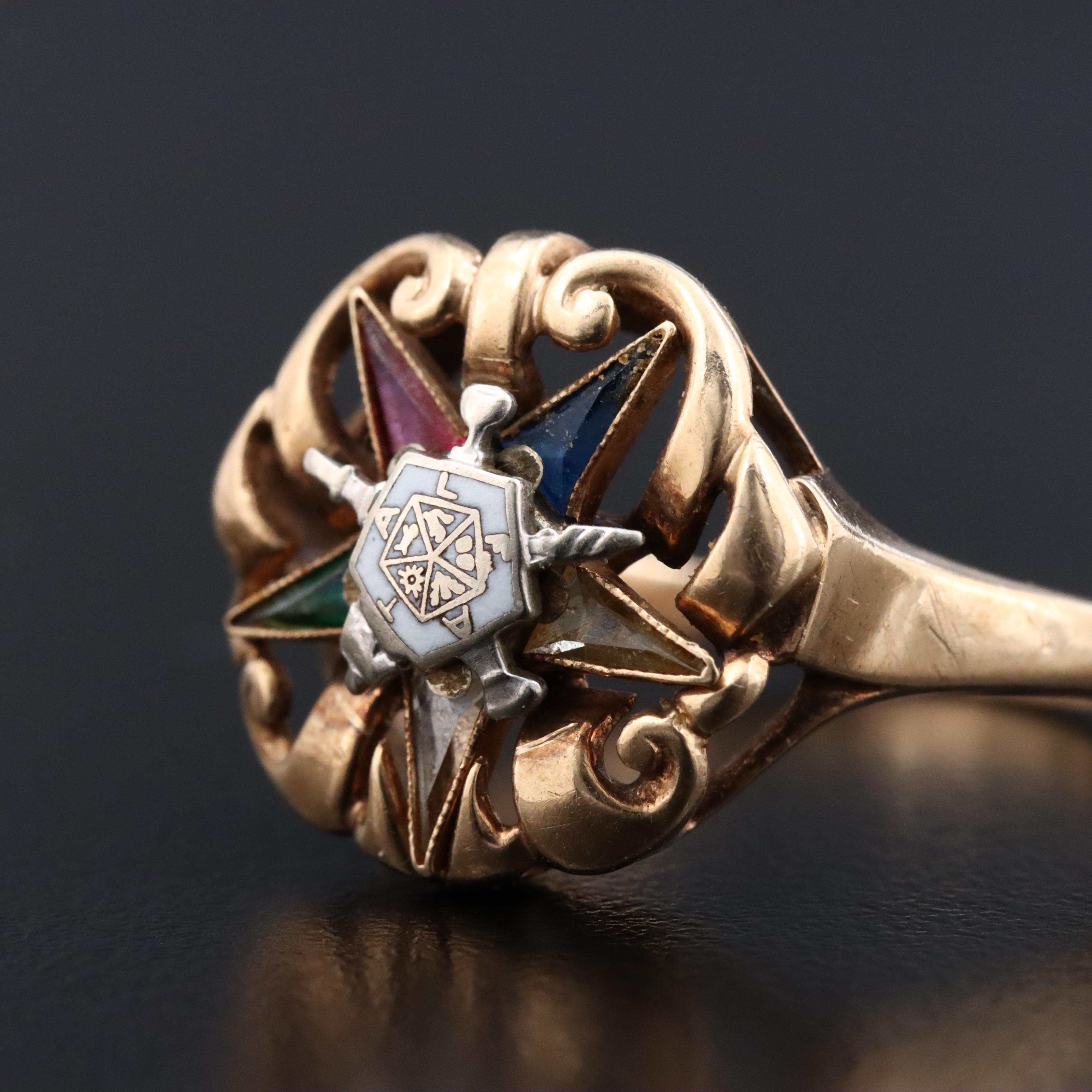 10K Rose Gold Order of the Eastern Star Ring