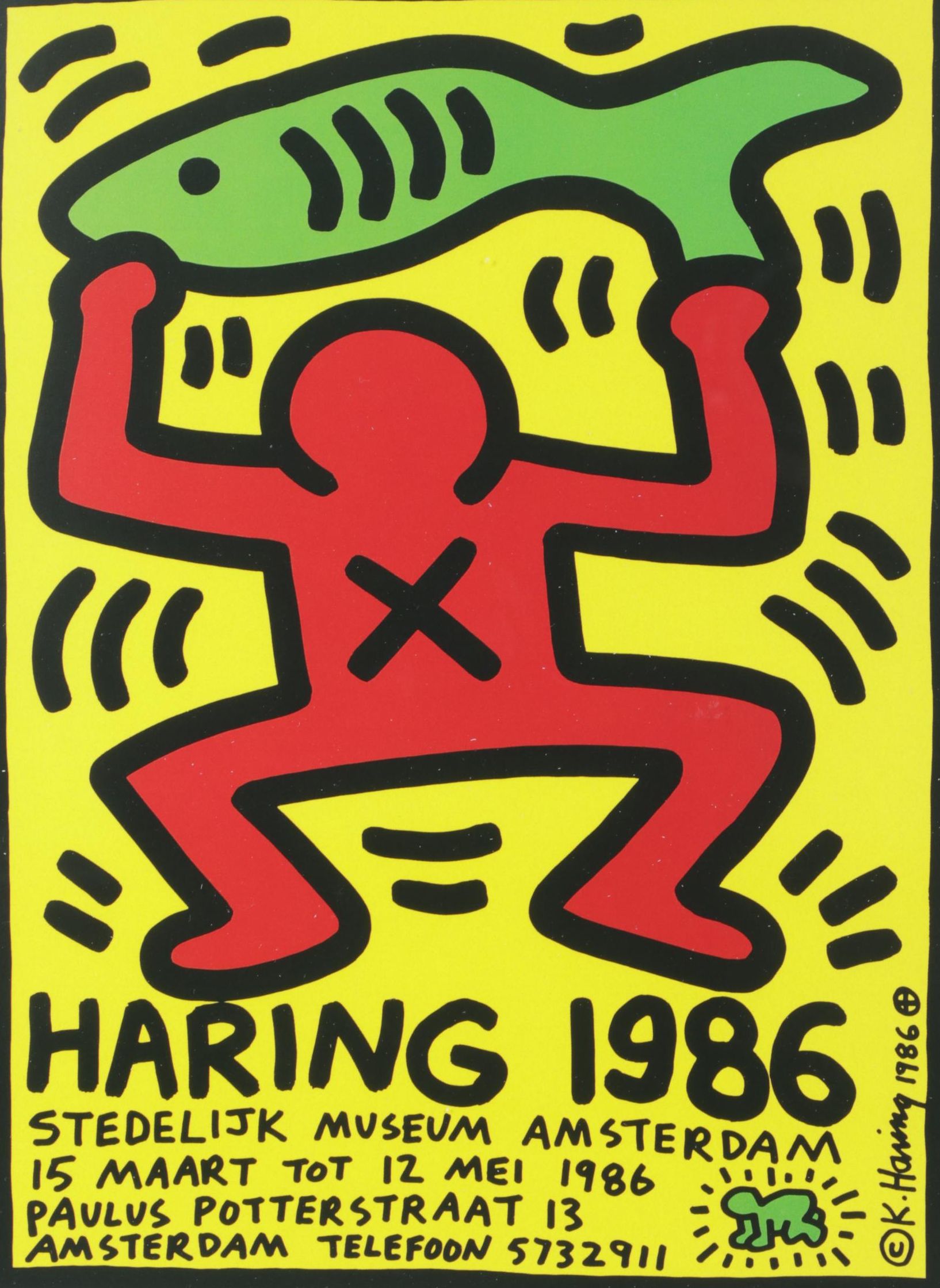 Offset Lithograph after Keith Haring Stedelijk Museum Exhibition Poster