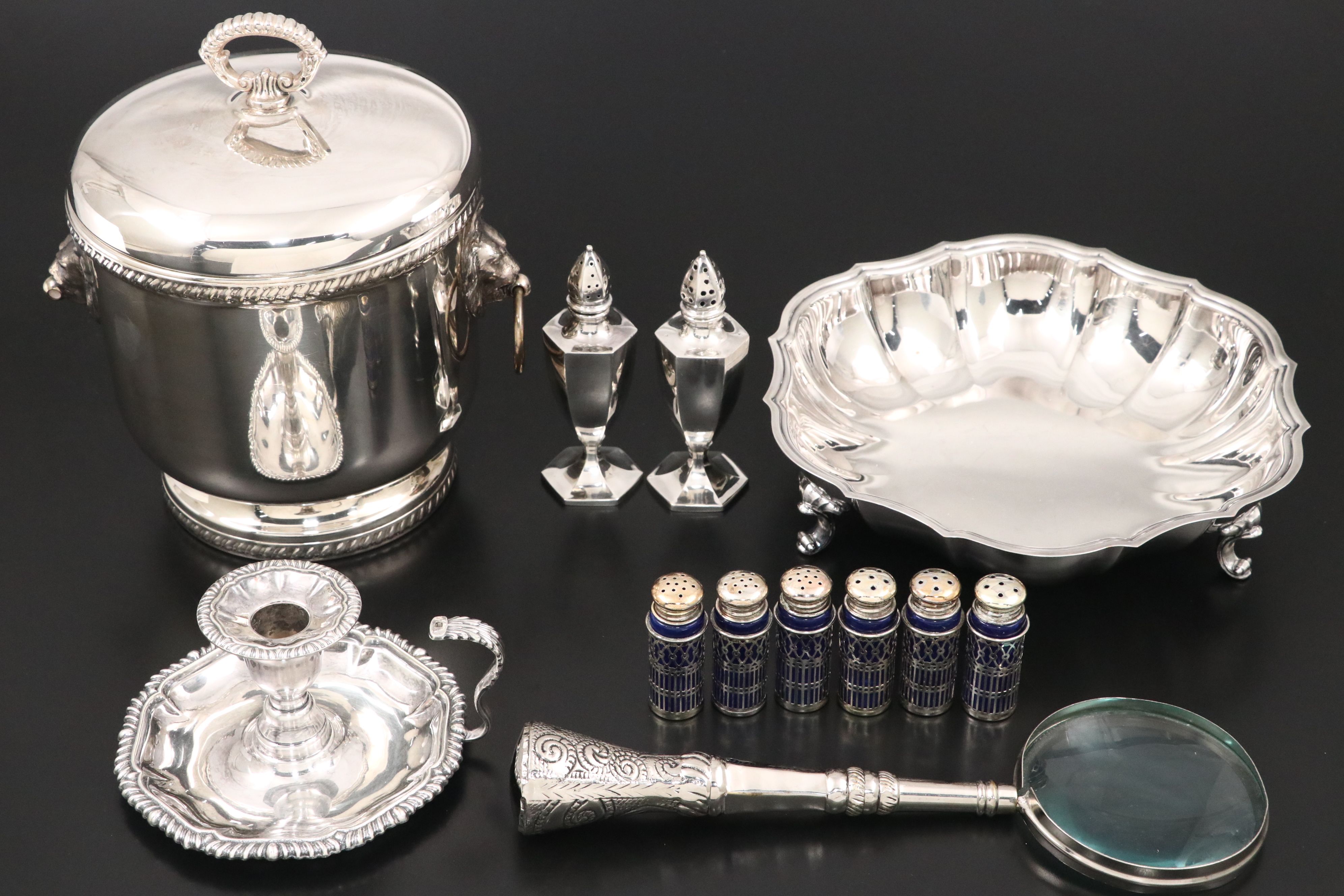Vintage Presentation Plates with Other Silver Plate Tableware