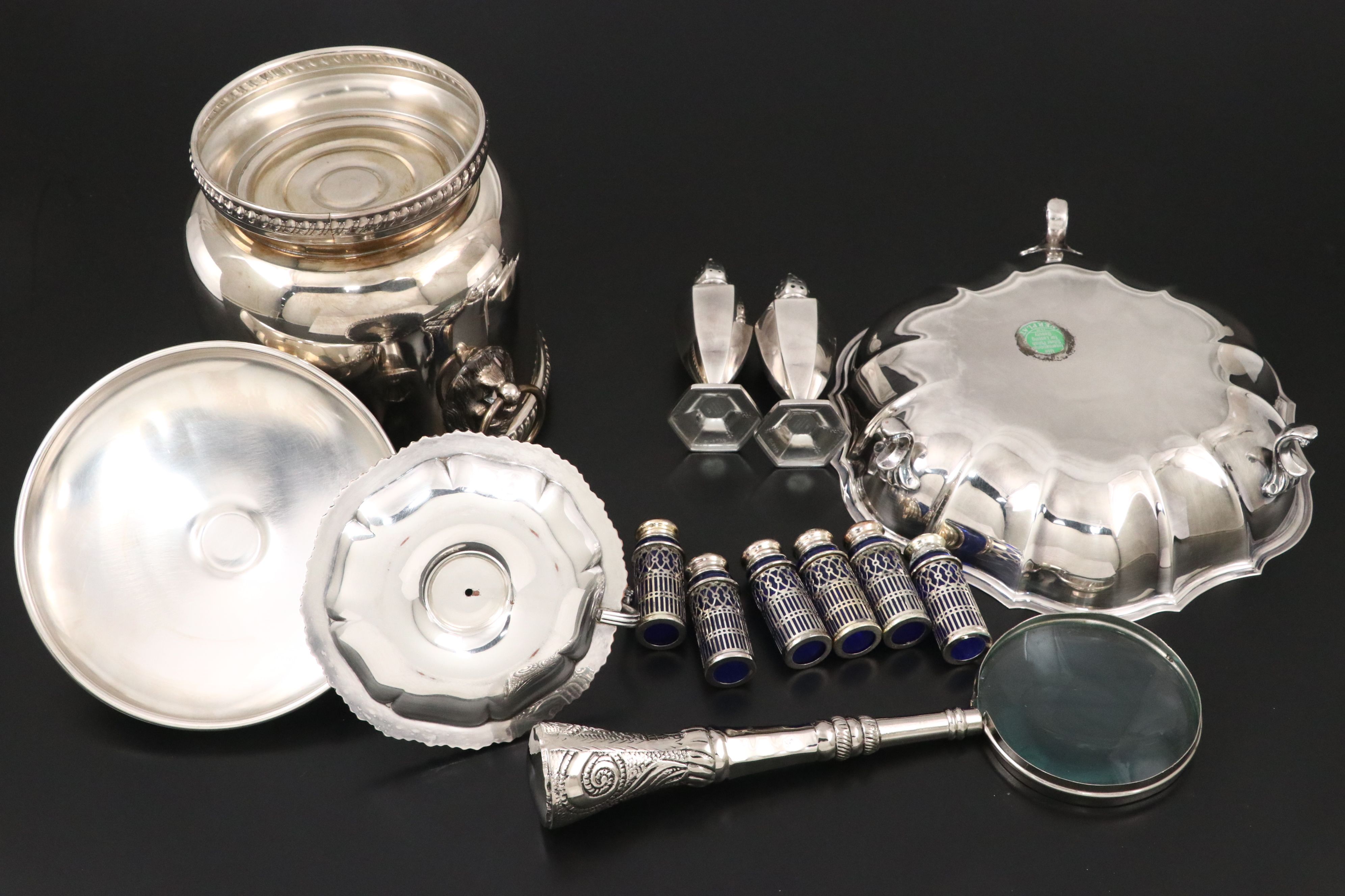 Vintage Presentation Plates with Other Silver Plate Tableware