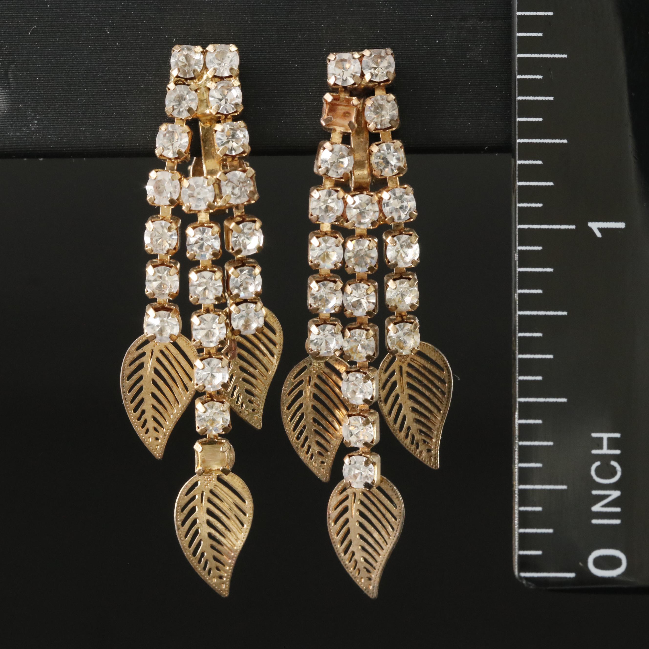 Vintage Rhinestone Drop and Southwestern Turquoise Earrings