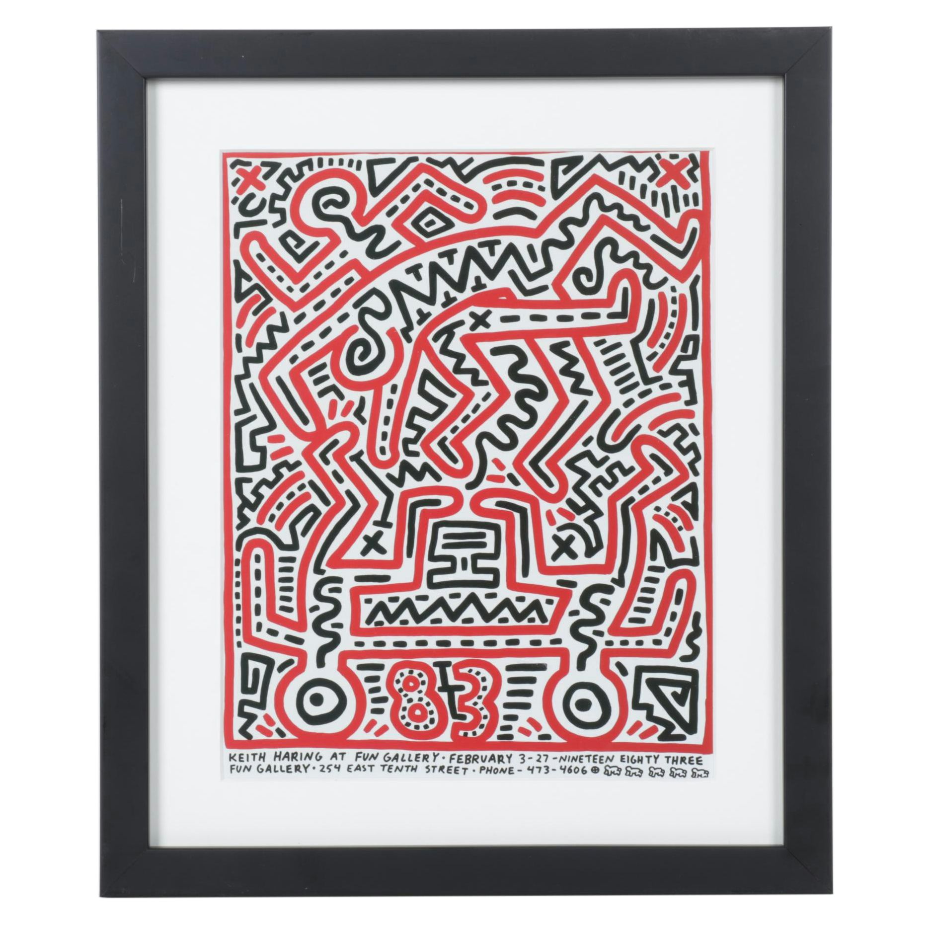 Offset Lithograph After Keith Haring at Fun Gallery Poster
