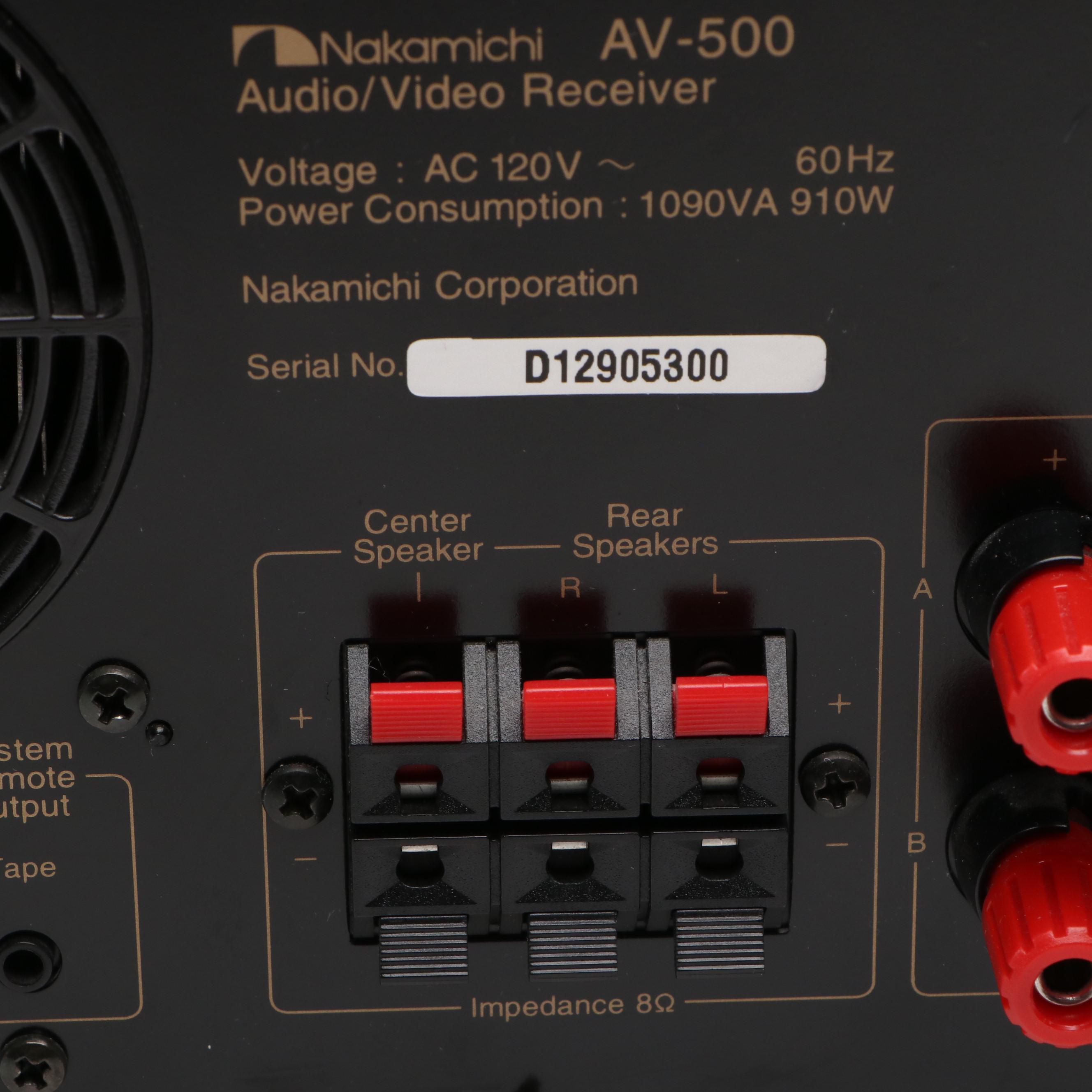 Nakamichi AV-500 Stereo Audio/Video Receiver