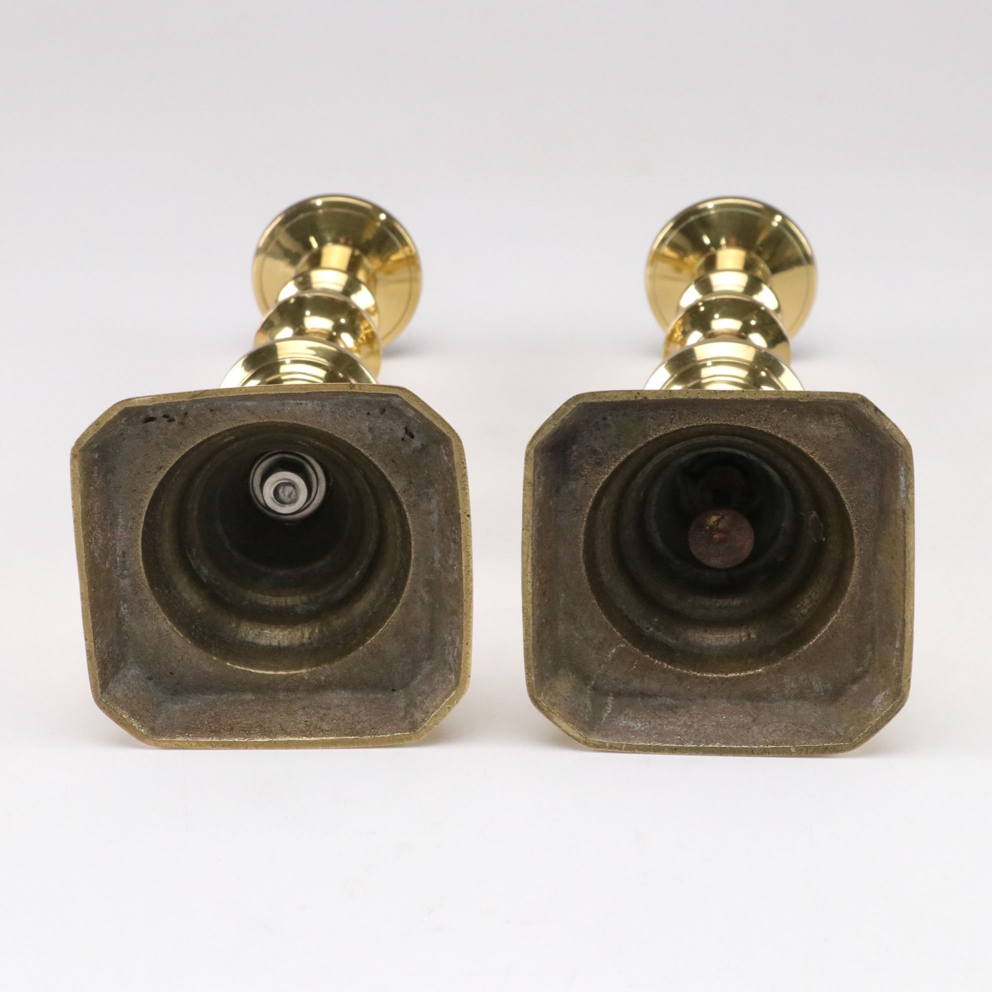 Brass Footed Bowl and Candlesticks, Late 20th Century