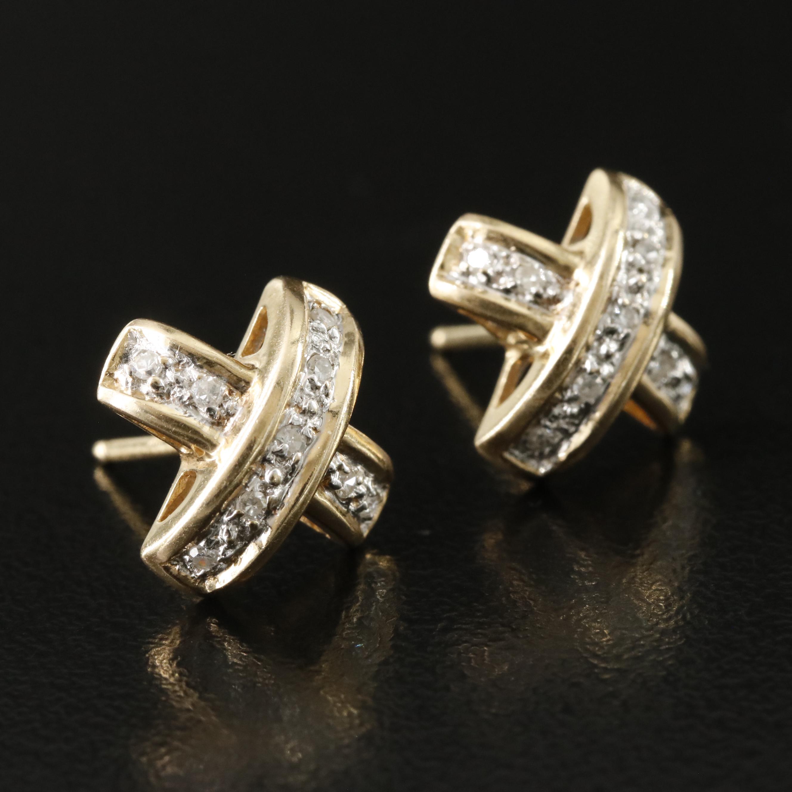 14K 0.12 CTW Diamond X Earrings