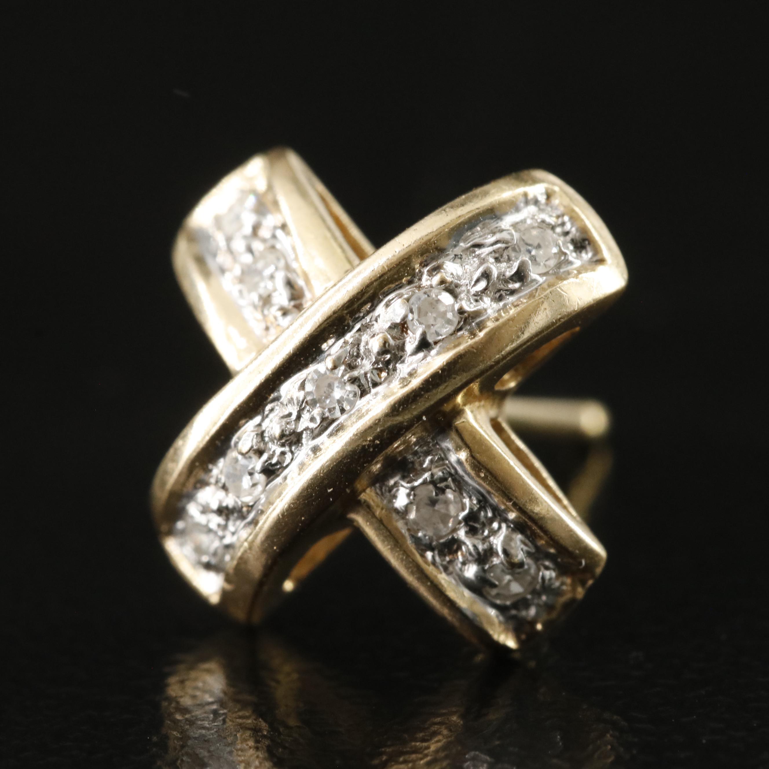 14K 0.12 CTW Diamond X Earrings