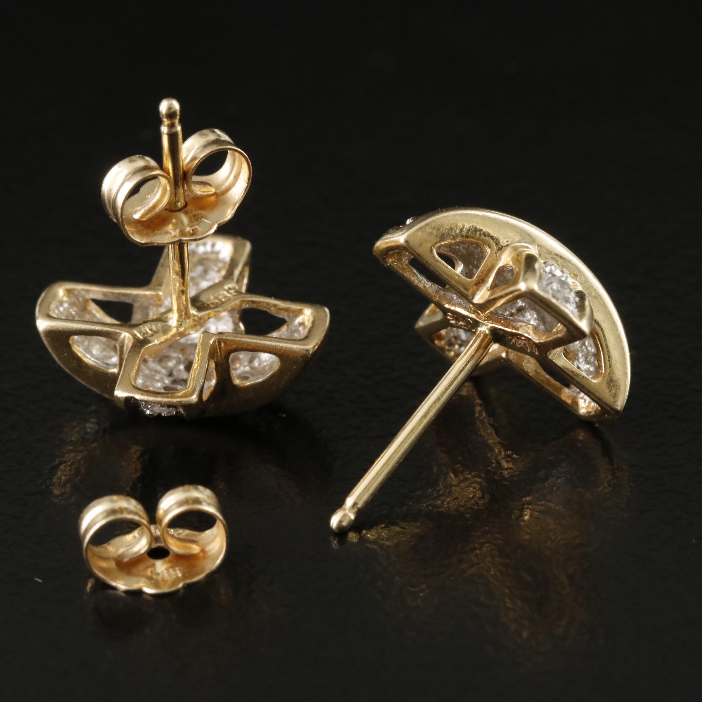 14K 0.12 CTW Diamond X Earrings