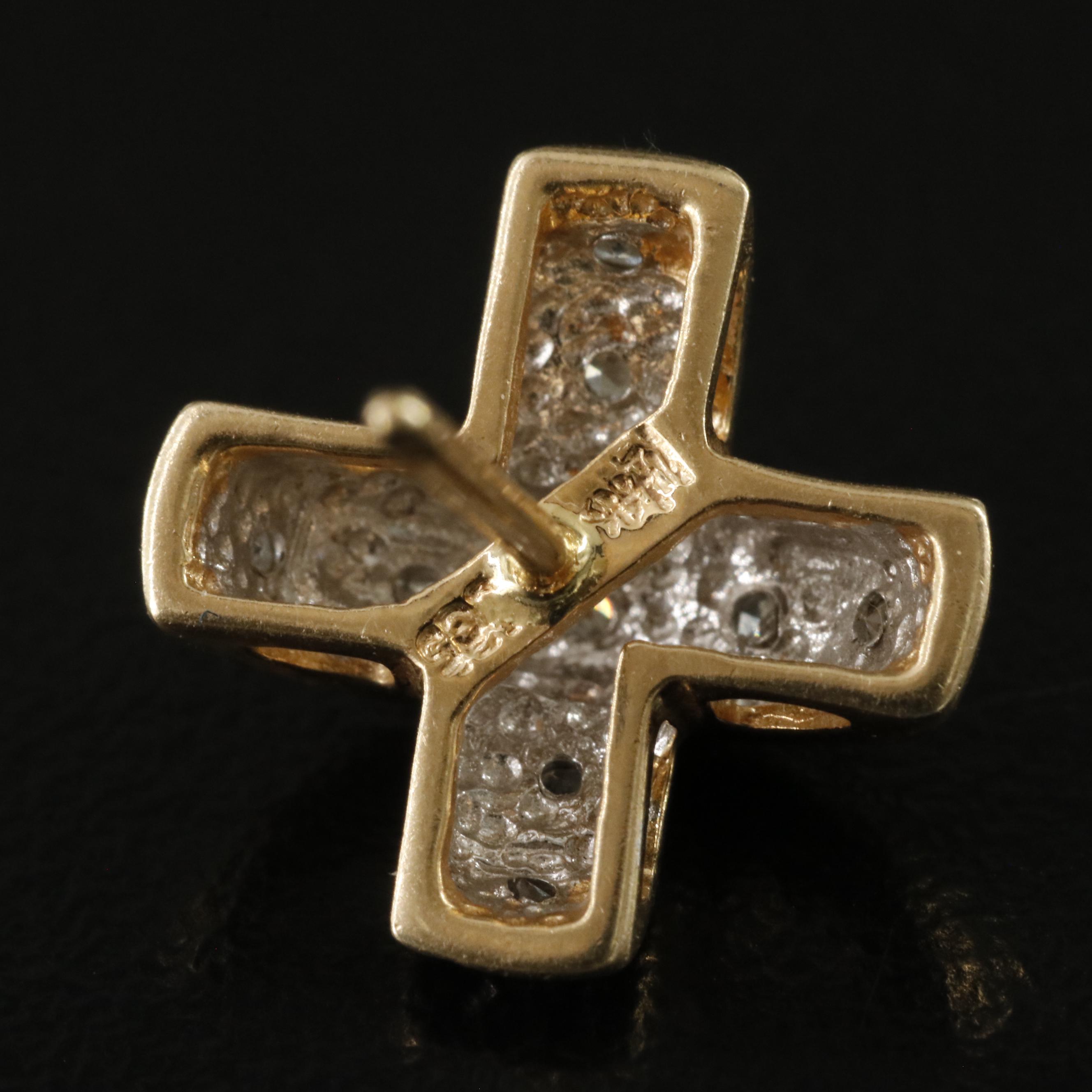 14K 0.12 CTW Diamond X Earrings