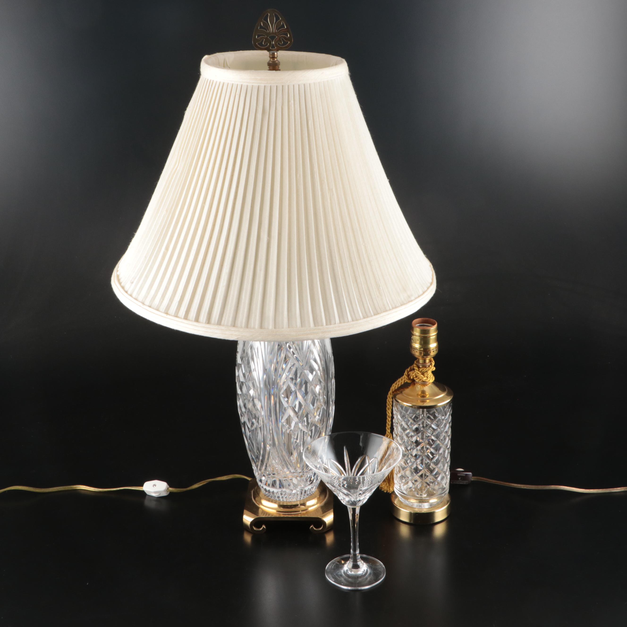 Waterford Crystal Table Lamps with Marquis Waterford Martini Glass