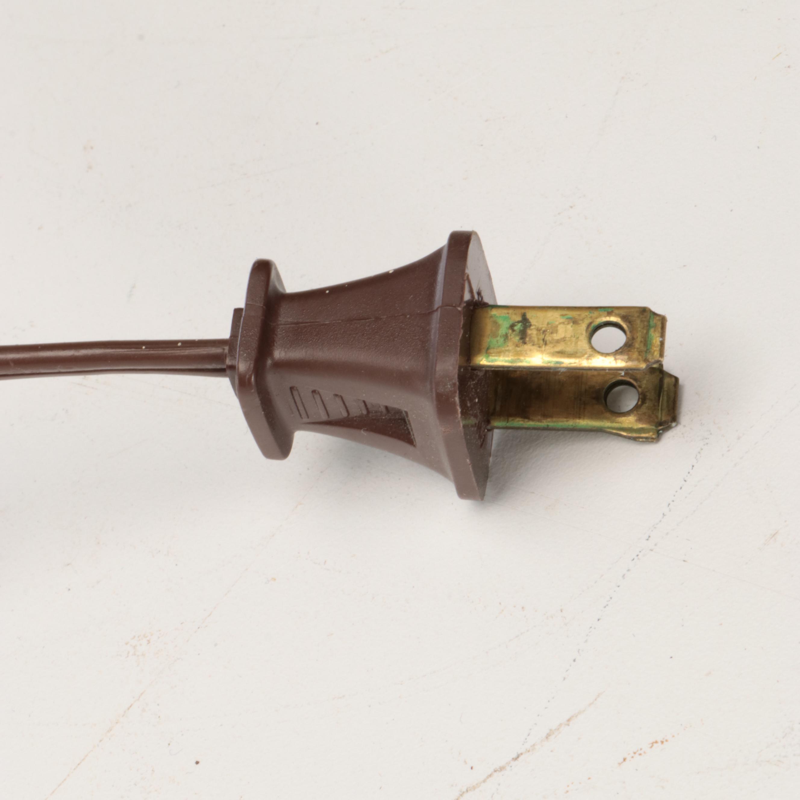 Spun Brass Table Lamps with Silk Bell and Pleated Shades