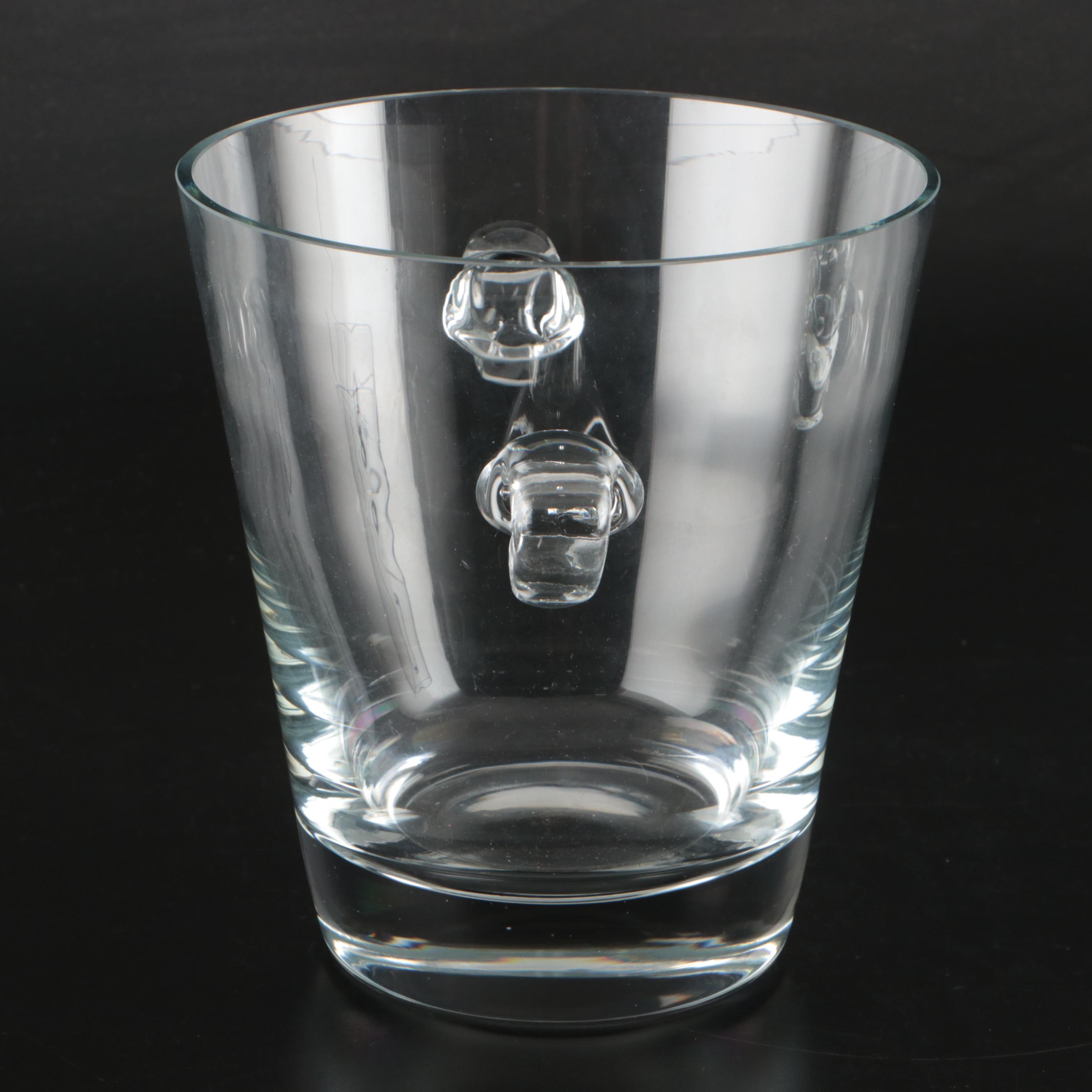 Contemporary Glass Ice Bucket and Cocktail Pitcher with Stirrer