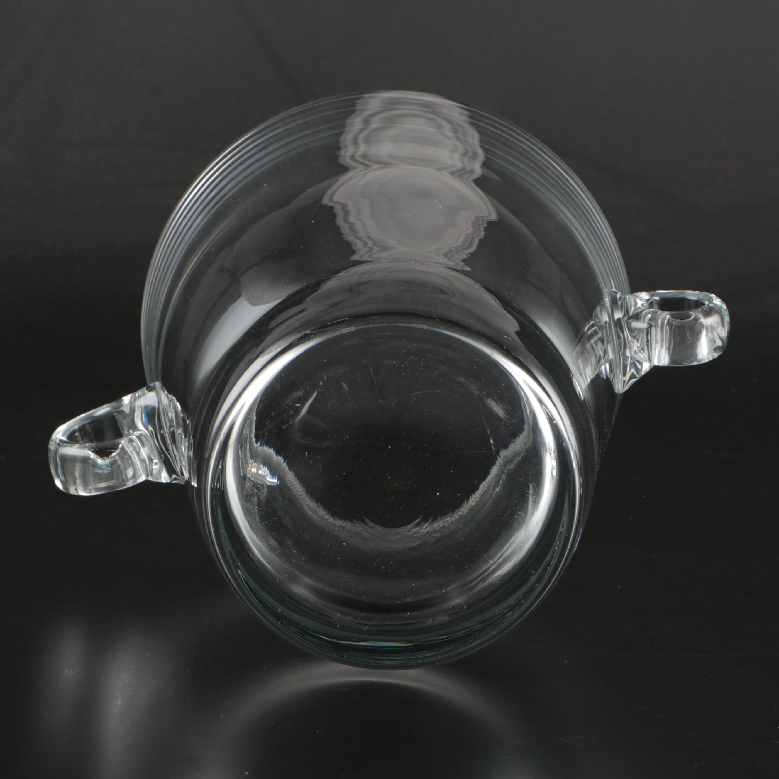 Contemporary Glass Ice Bucket and Cocktail Pitcher with Stirrer