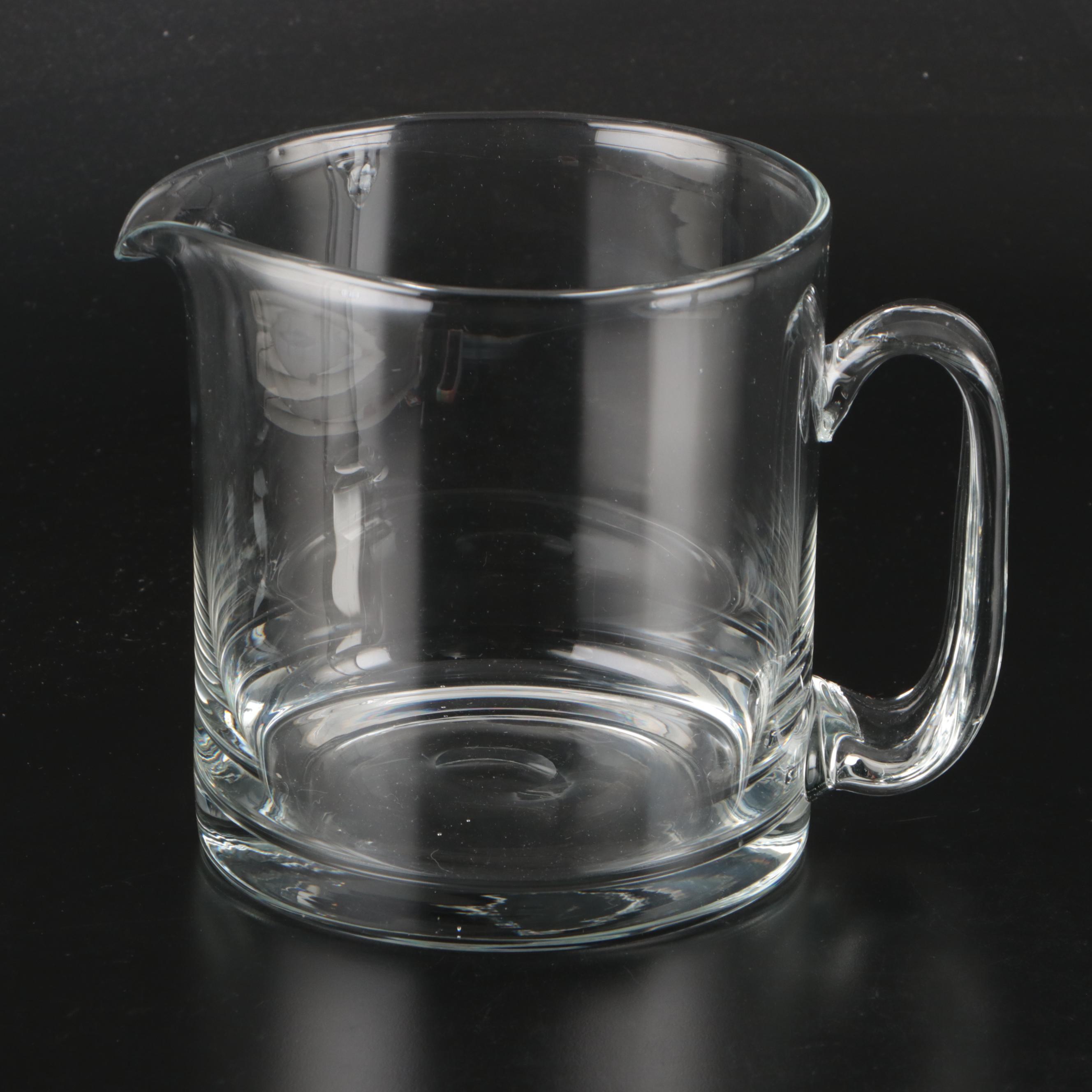 Contemporary Glass Ice Bucket and Cocktail Pitcher with Stirrer