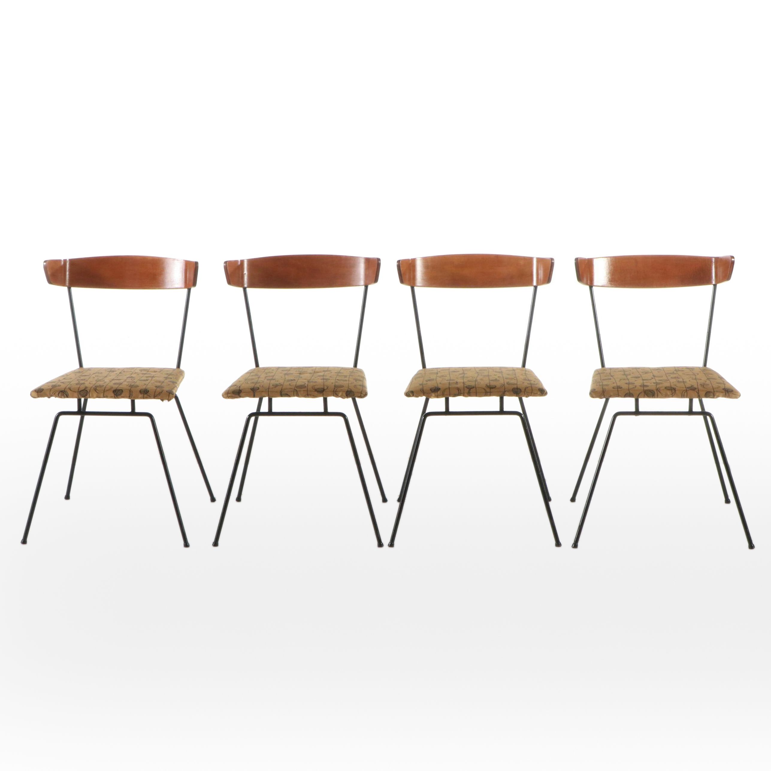 Set of Four Clifford Pascoe for Modernmasters Walnut and Iron Chairs, 1950s