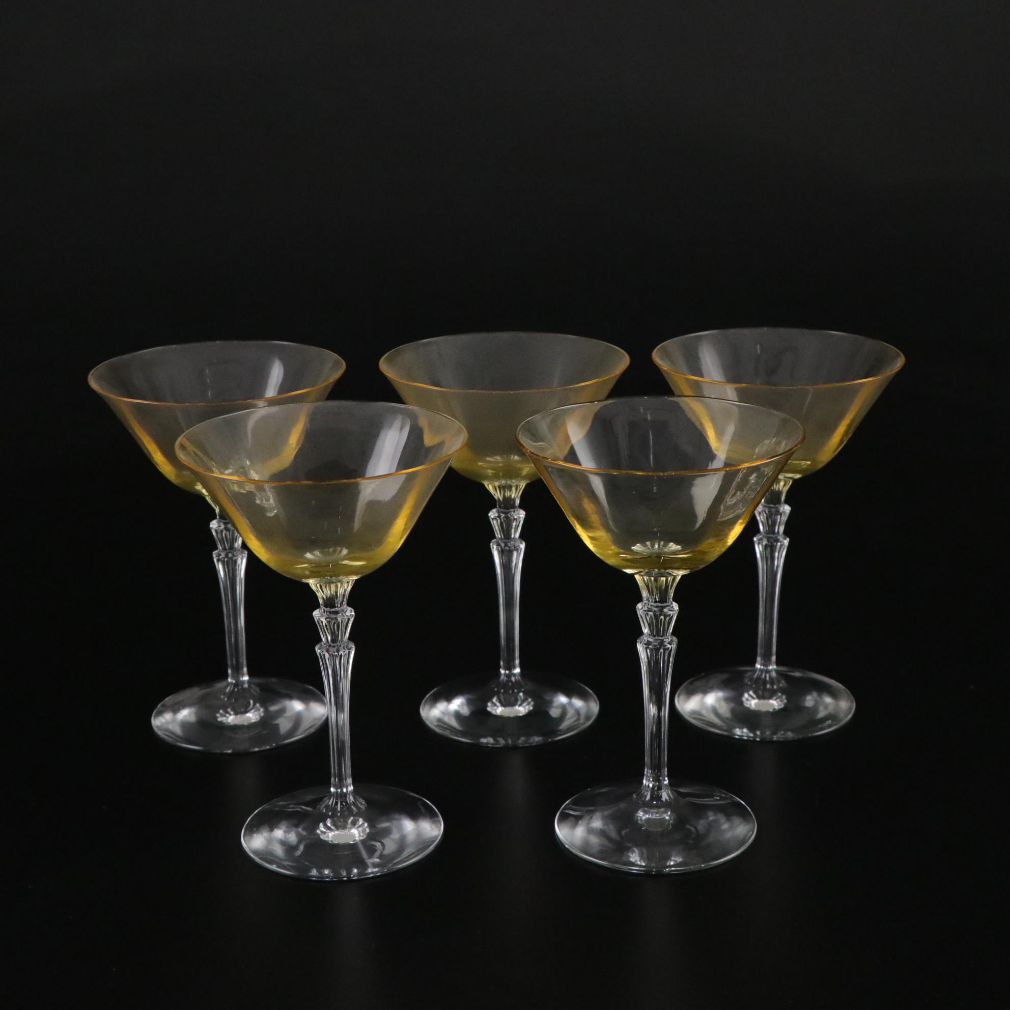 Fostoria "Topaz" Champagne Coupes and Water Goblets, 1926 - 1936