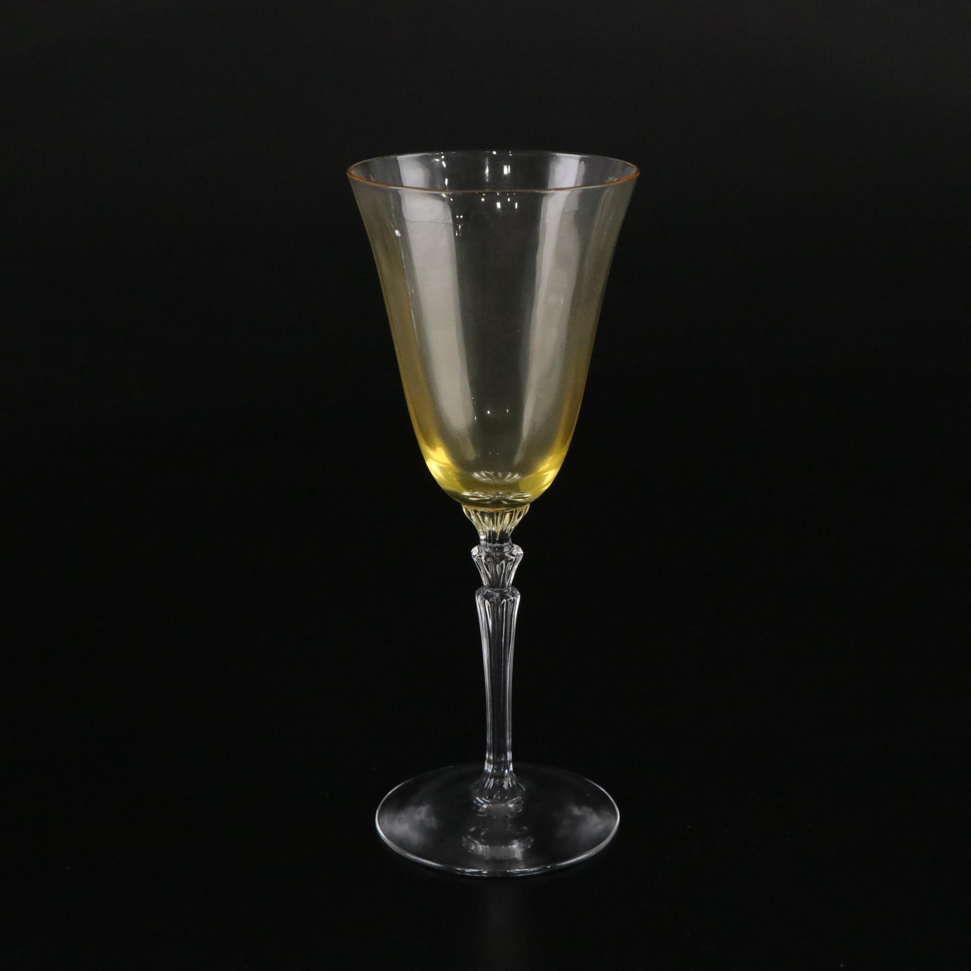 Fostoria "Topaz" Champagne Coupes and Water Goblets, 1926 - 1936