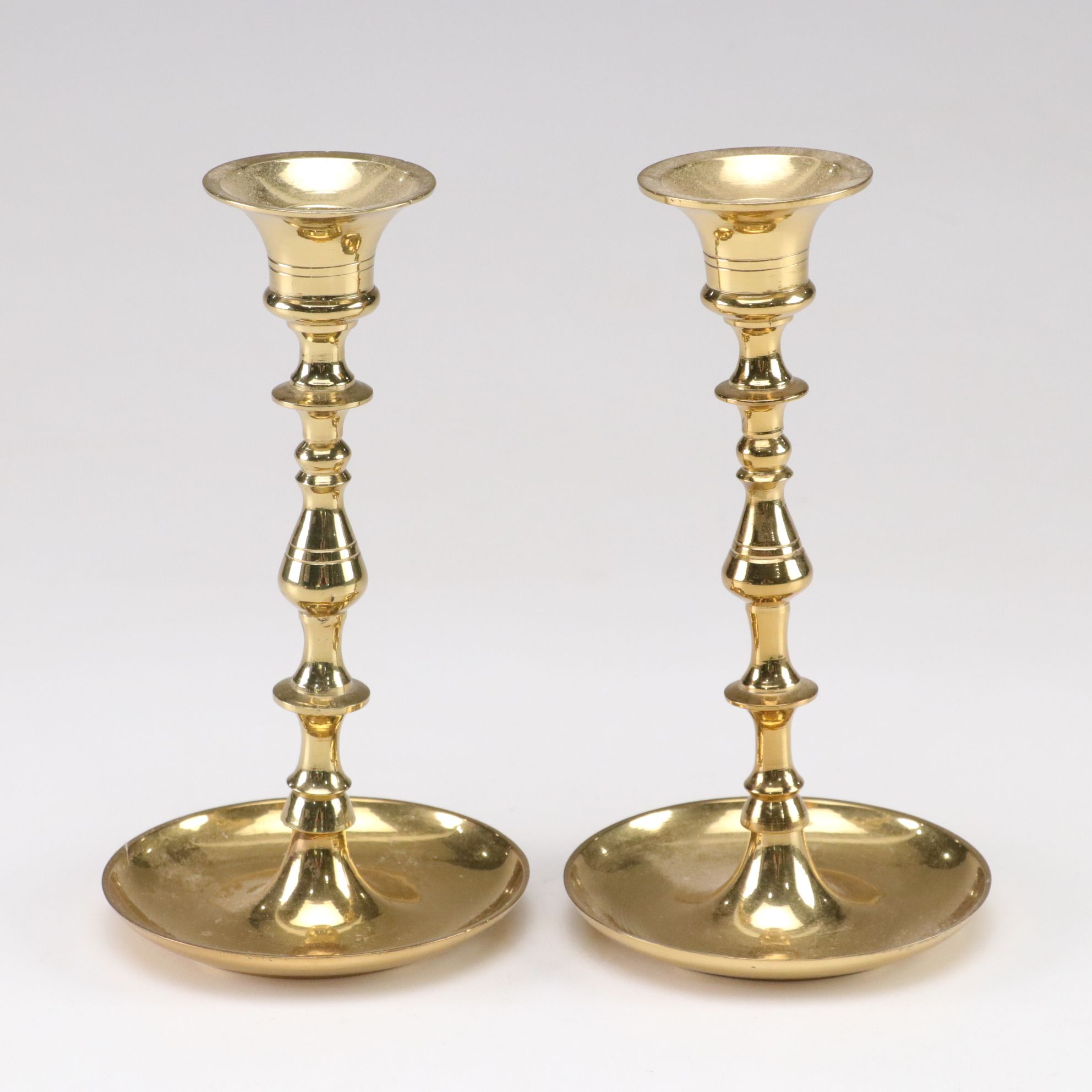 Brass Fire Starter Pot with Pillar Candlesticks