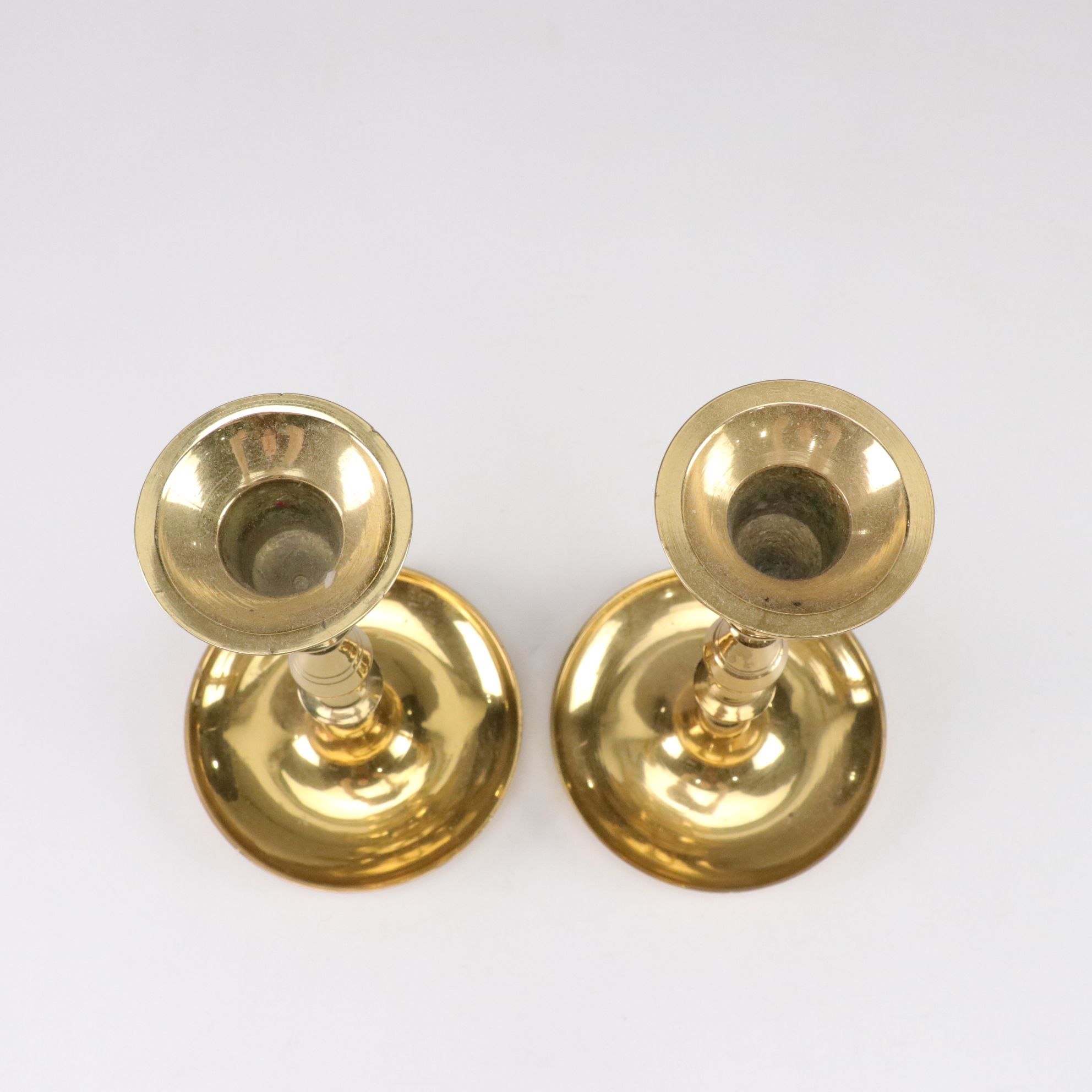 Brass Fire Starter Pot with Pillar Candlesticks