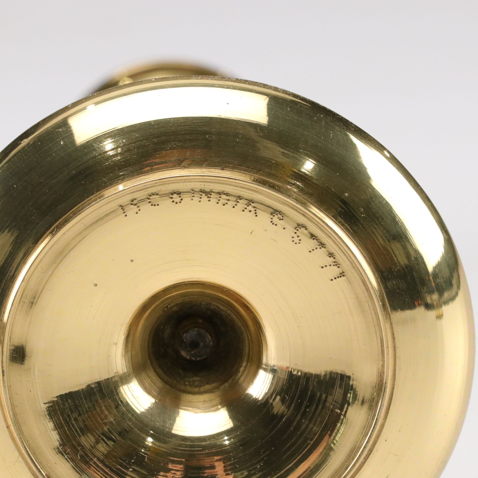 Brass Fire Starter Pot with Pillar Candlesticks