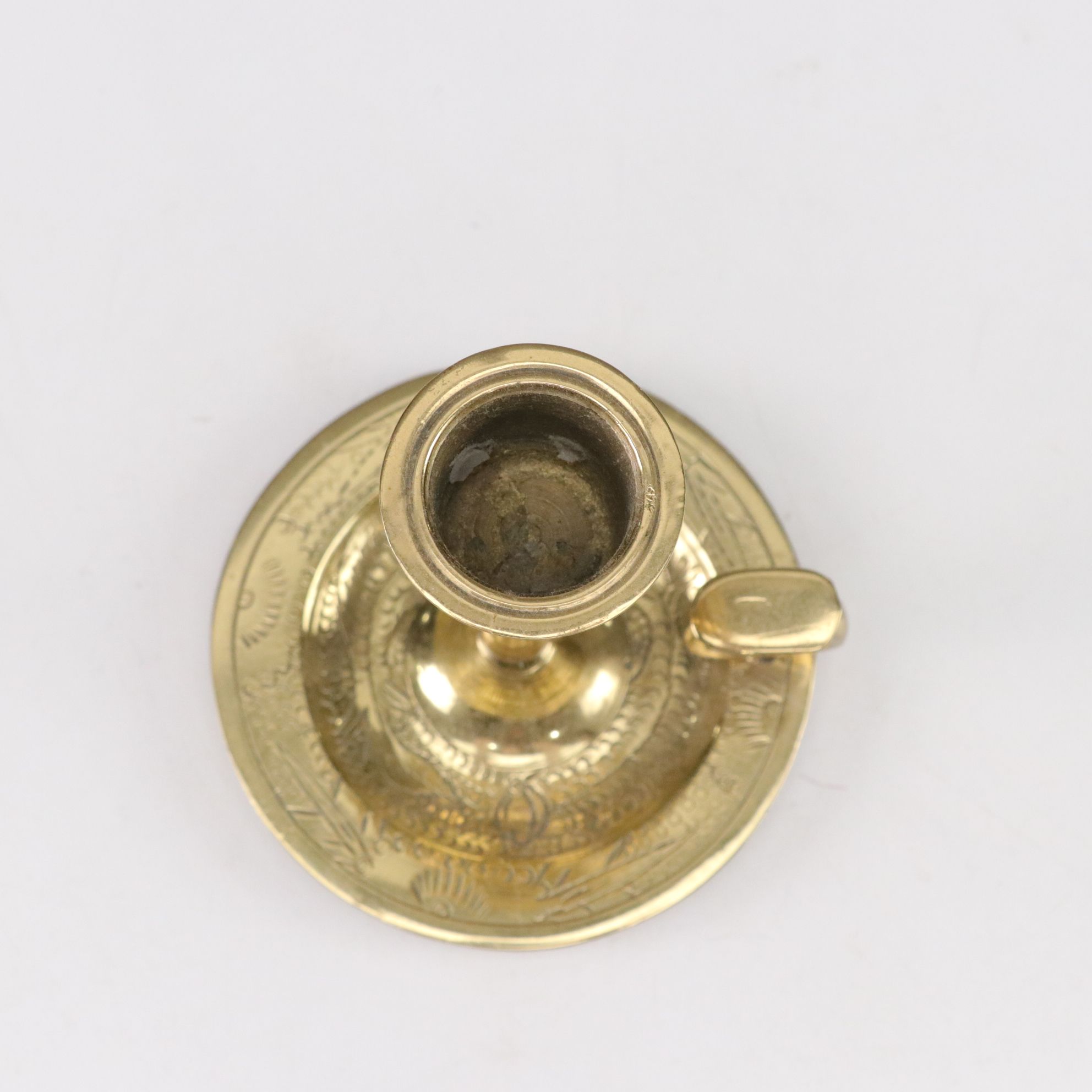 Brass Fire Starter Pot with Pillar Candlesticks