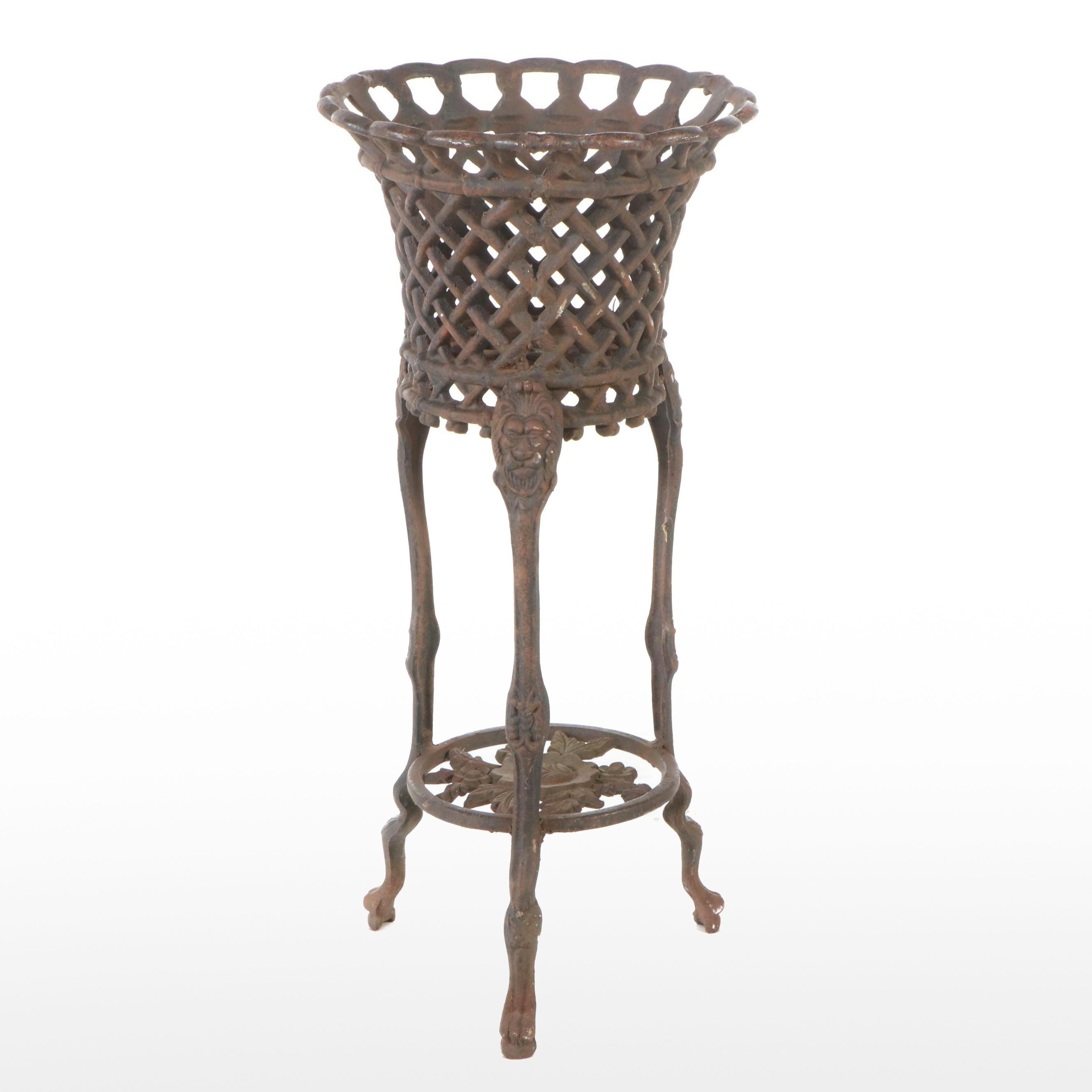 Victorian Style Cast Iron Lattice Plant Stand