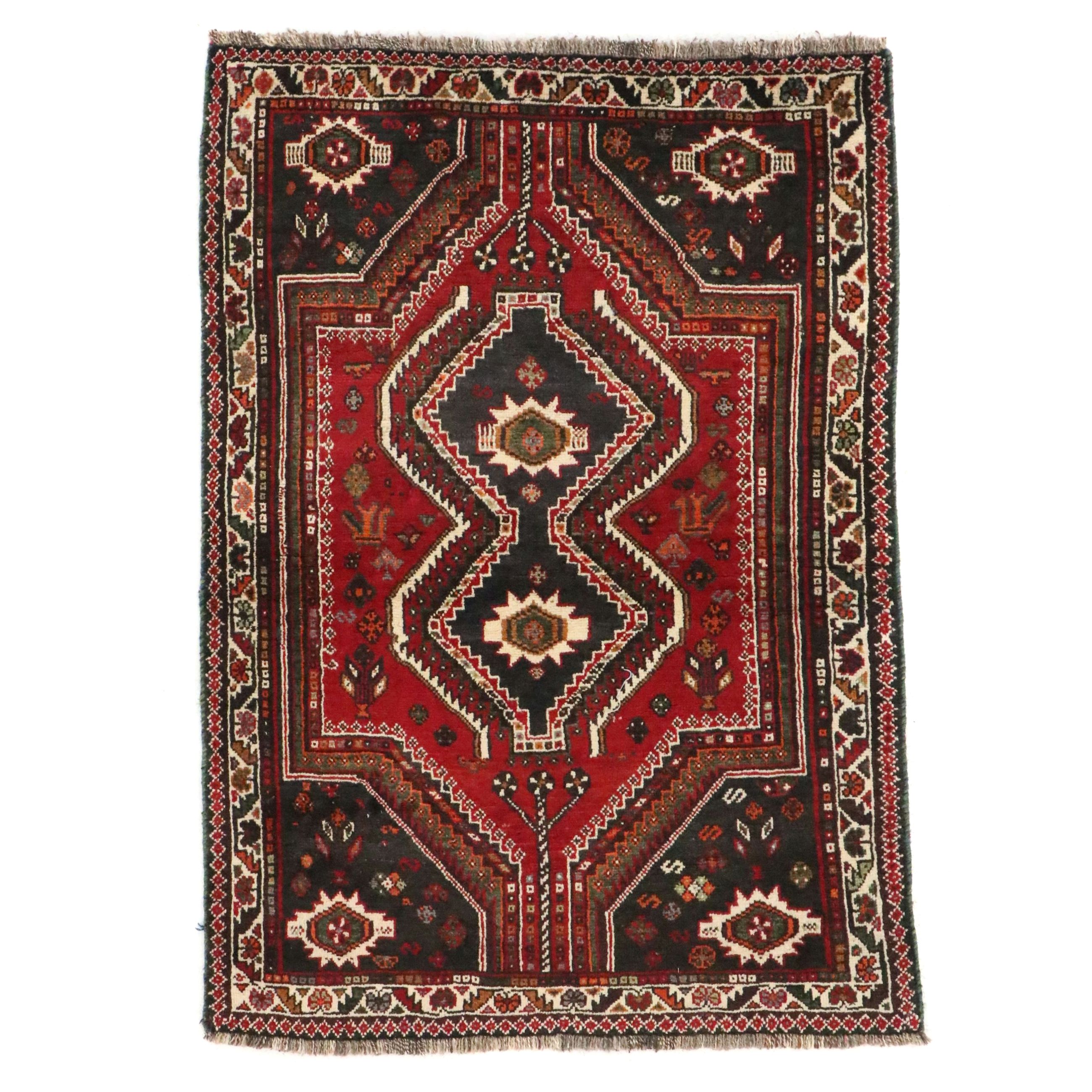 3'10 x 5'6 Hand-Knotted Persian Qashqai Area Rug