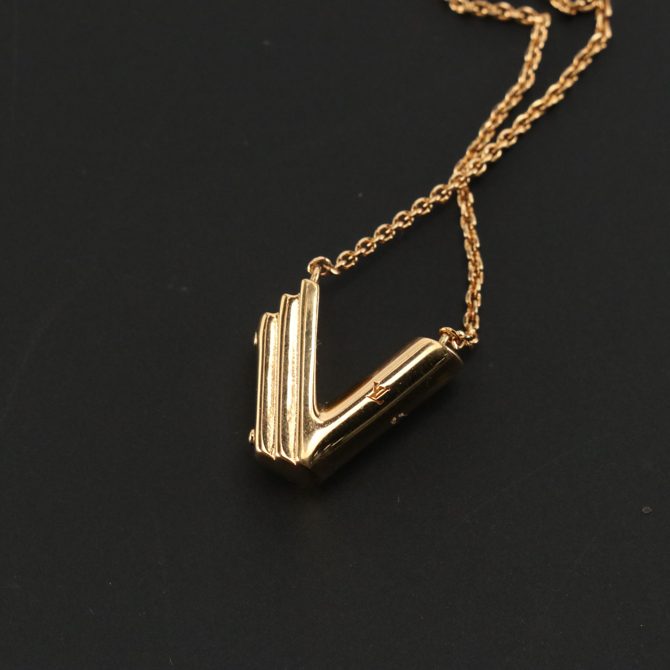 Louis Vuitton LV & Me "V" Charm Pendant Necklace