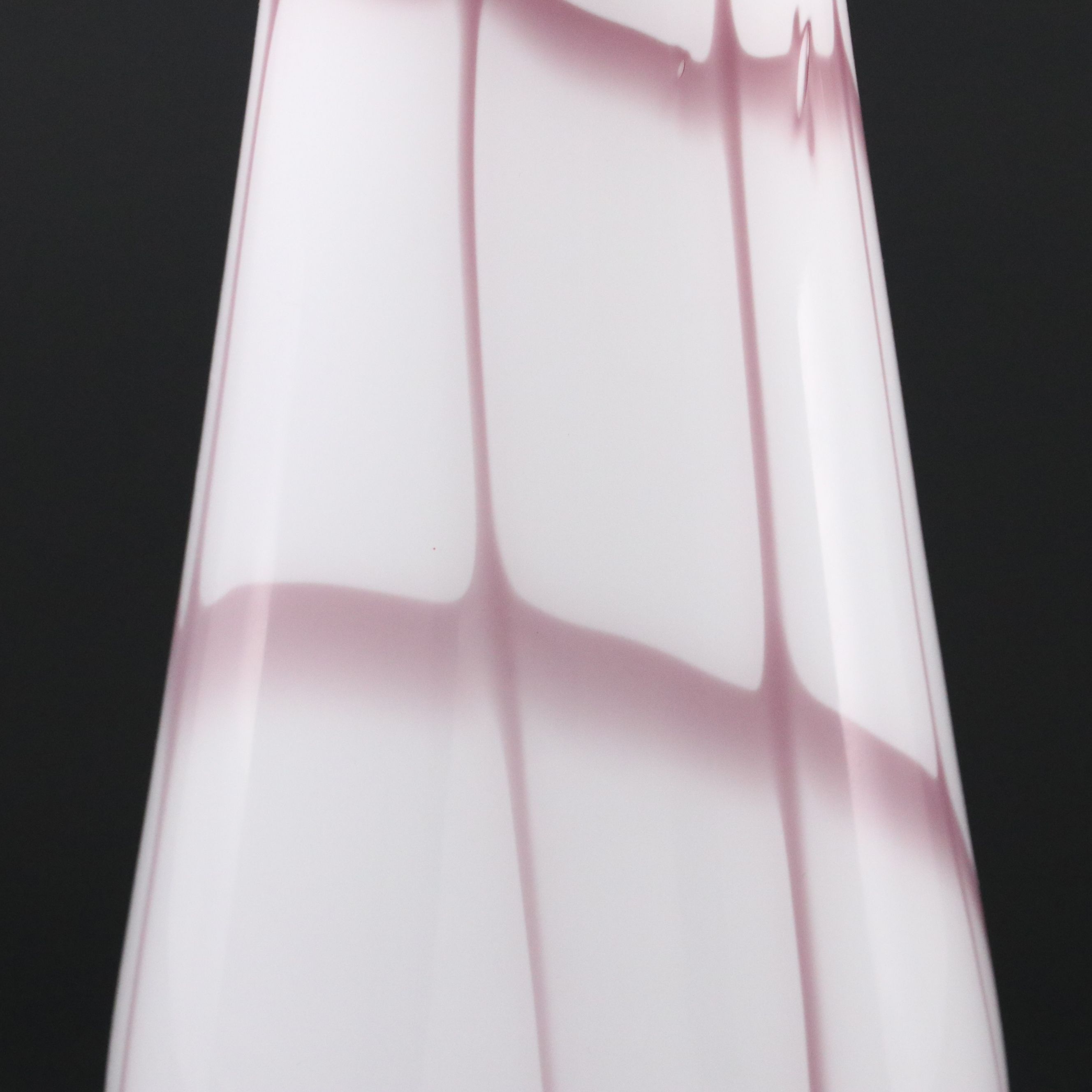 Murano Style White and Cranberry Glass Vase