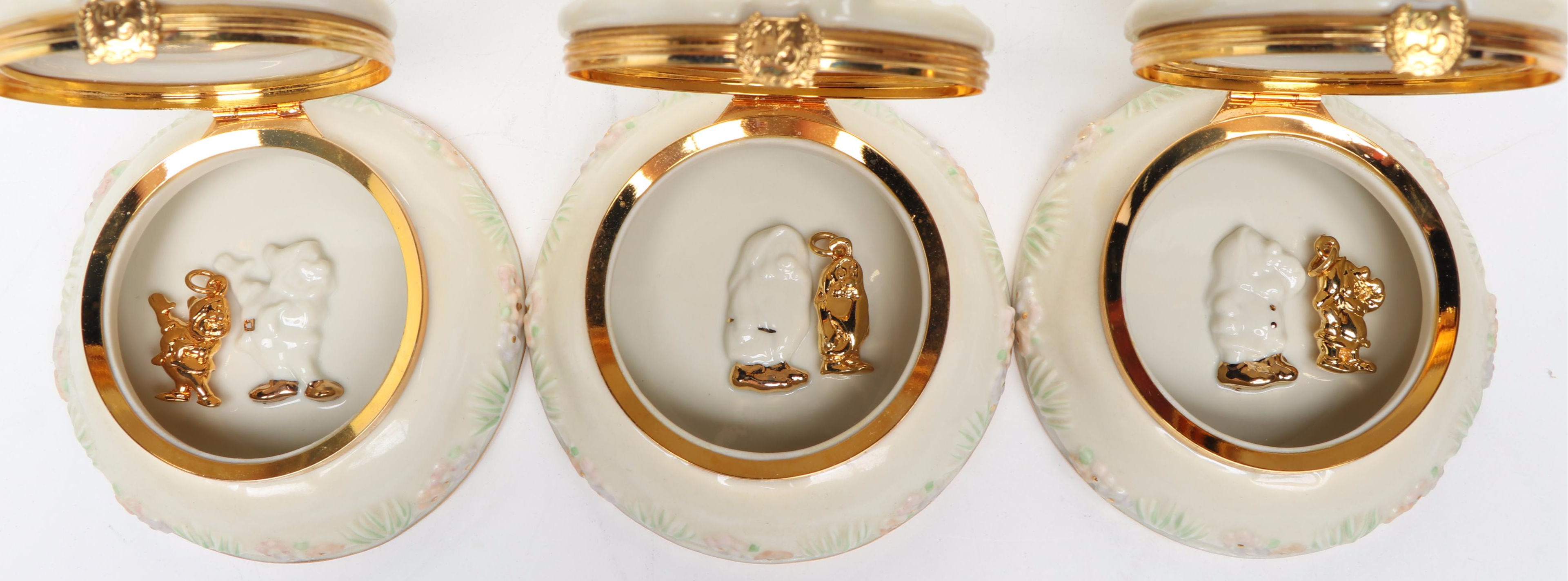 Lenox Disney Showcase "Snow White" and "The Prince Charming" Boxes with Dwarfs