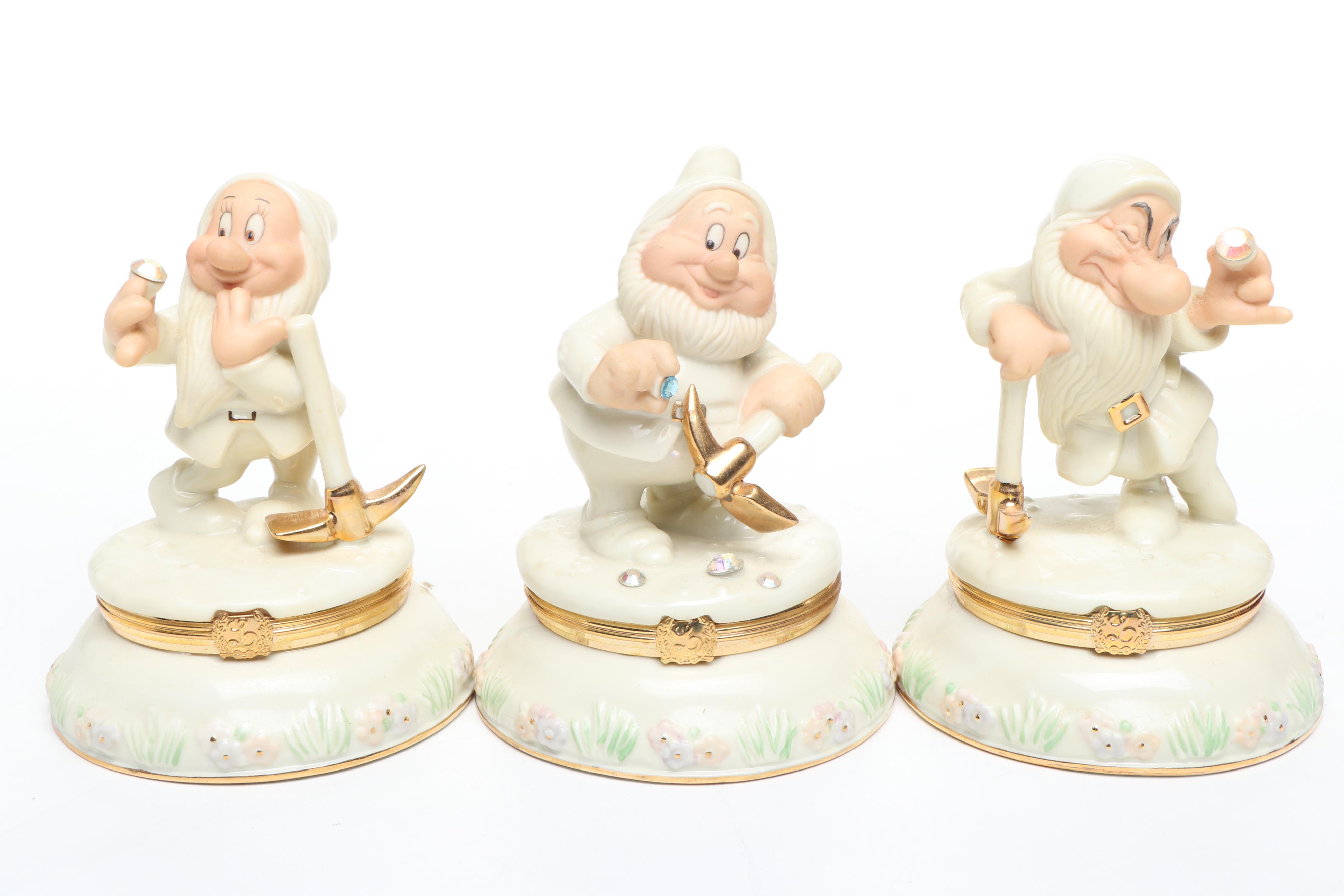Lenox Disney Showcase "Snow White" and "The Prince Charming" Boxes with Dwarfs