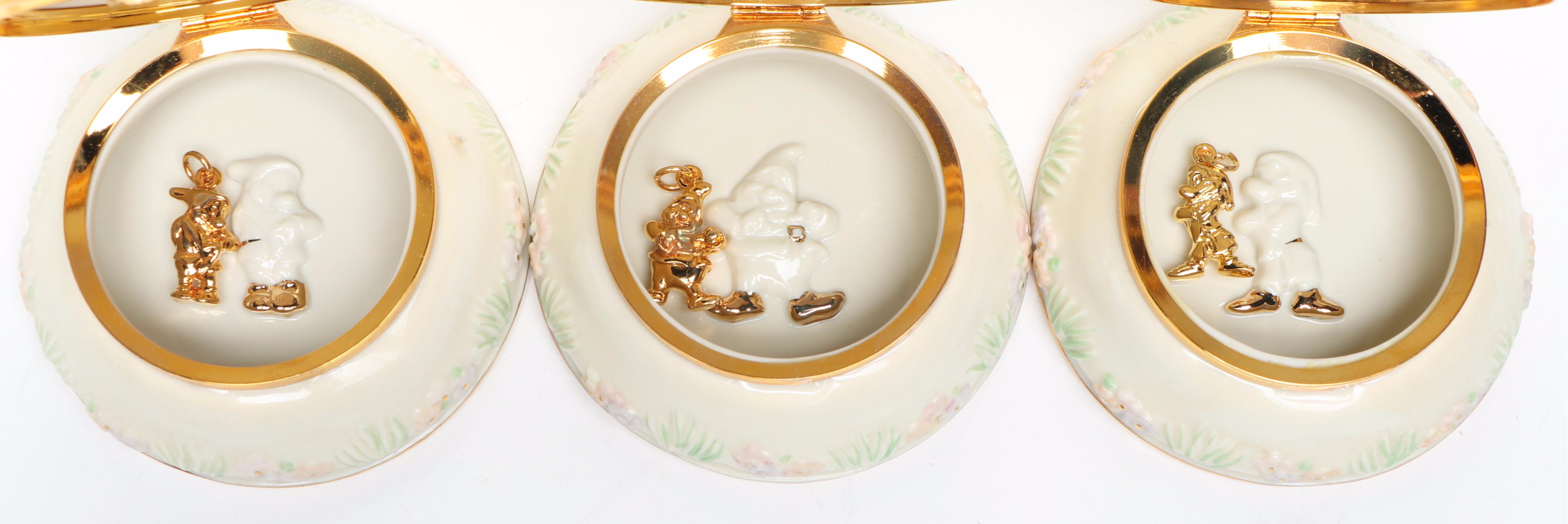 Lenox Disney Showcase "Snow White" and "The Prince Charming" Boxes with Dwarfs