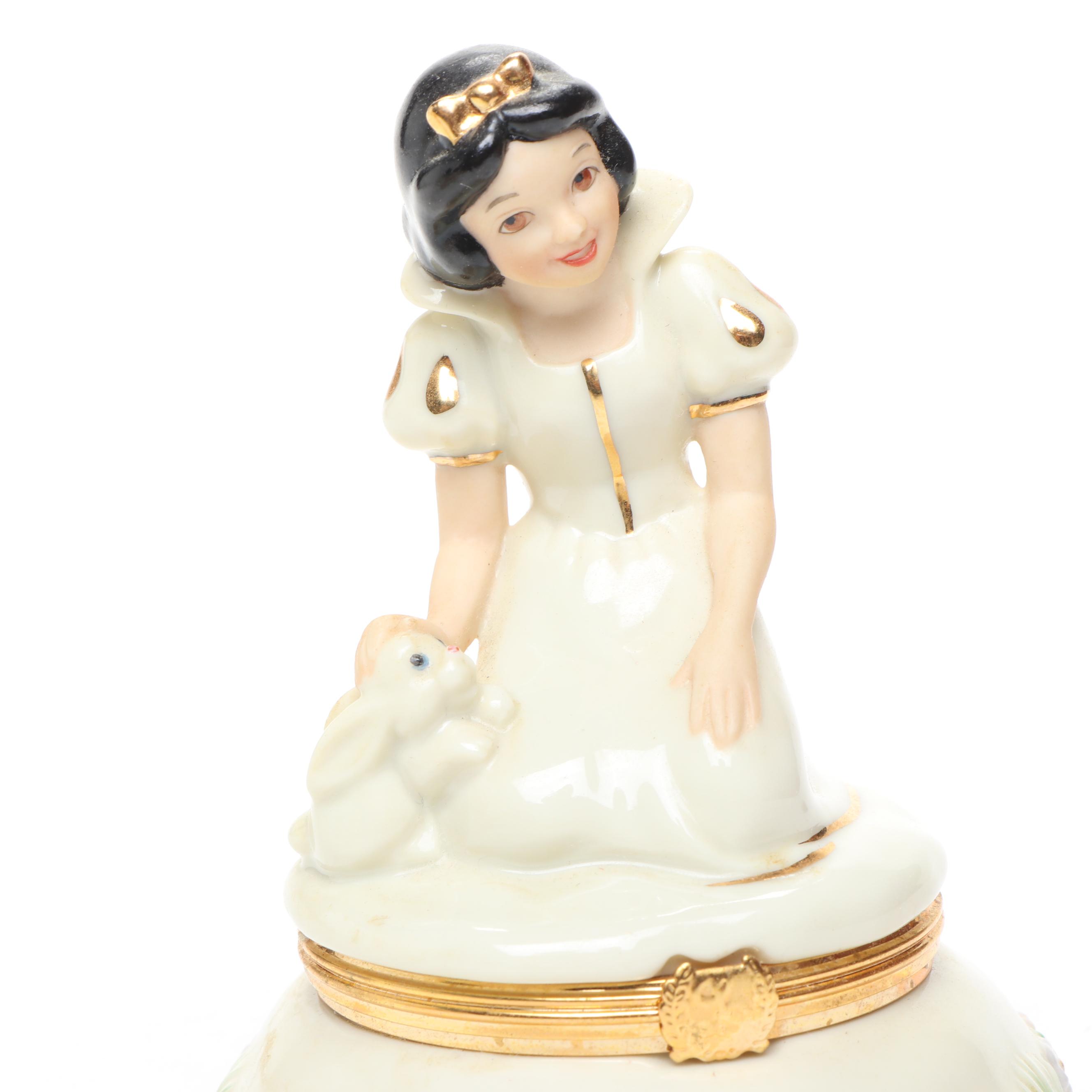 Lenox Disney Showcase "Snow White" and "The Prince Charming" Boxes with Dwarfs