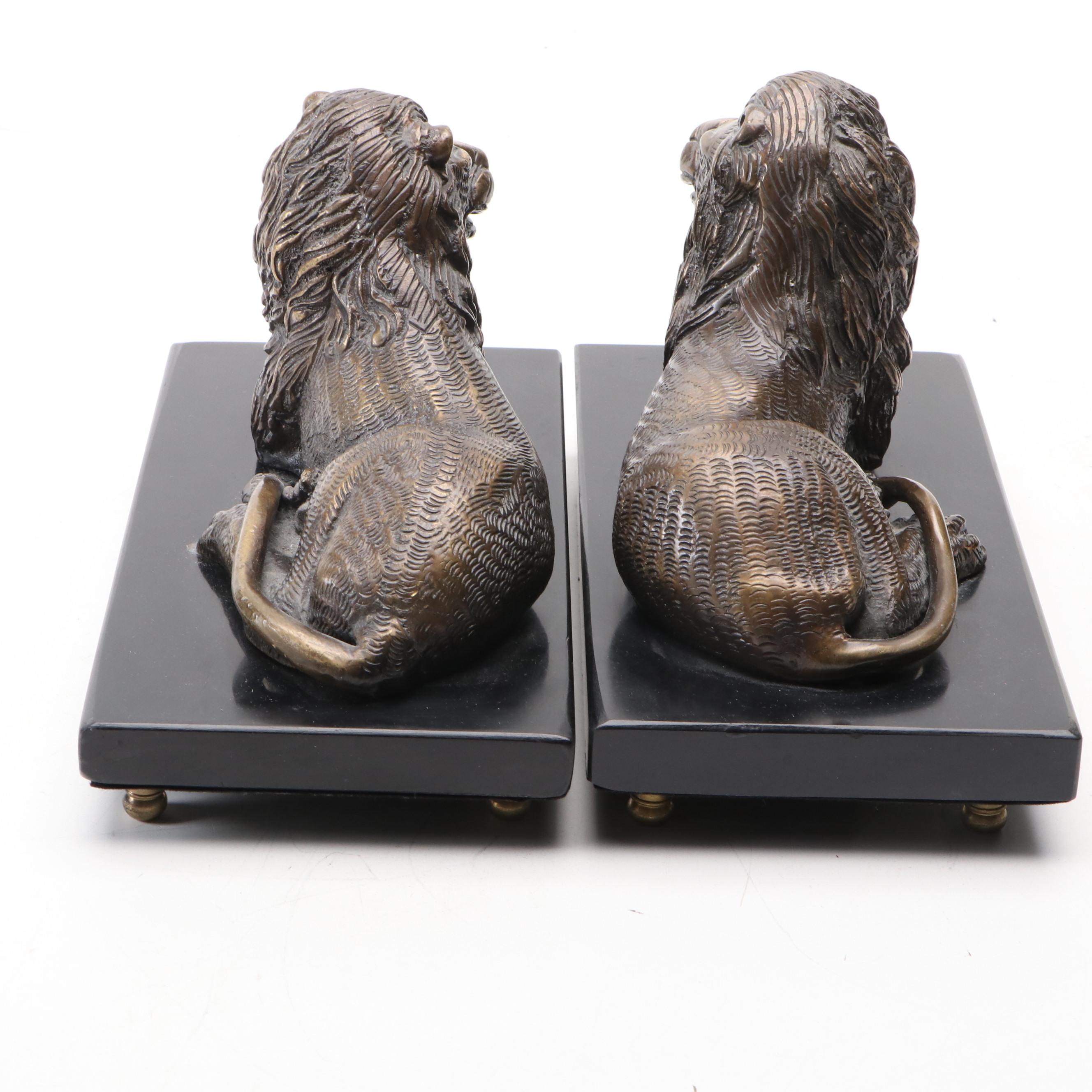 The Bombay Company Brass Recumbent Lion Bookends