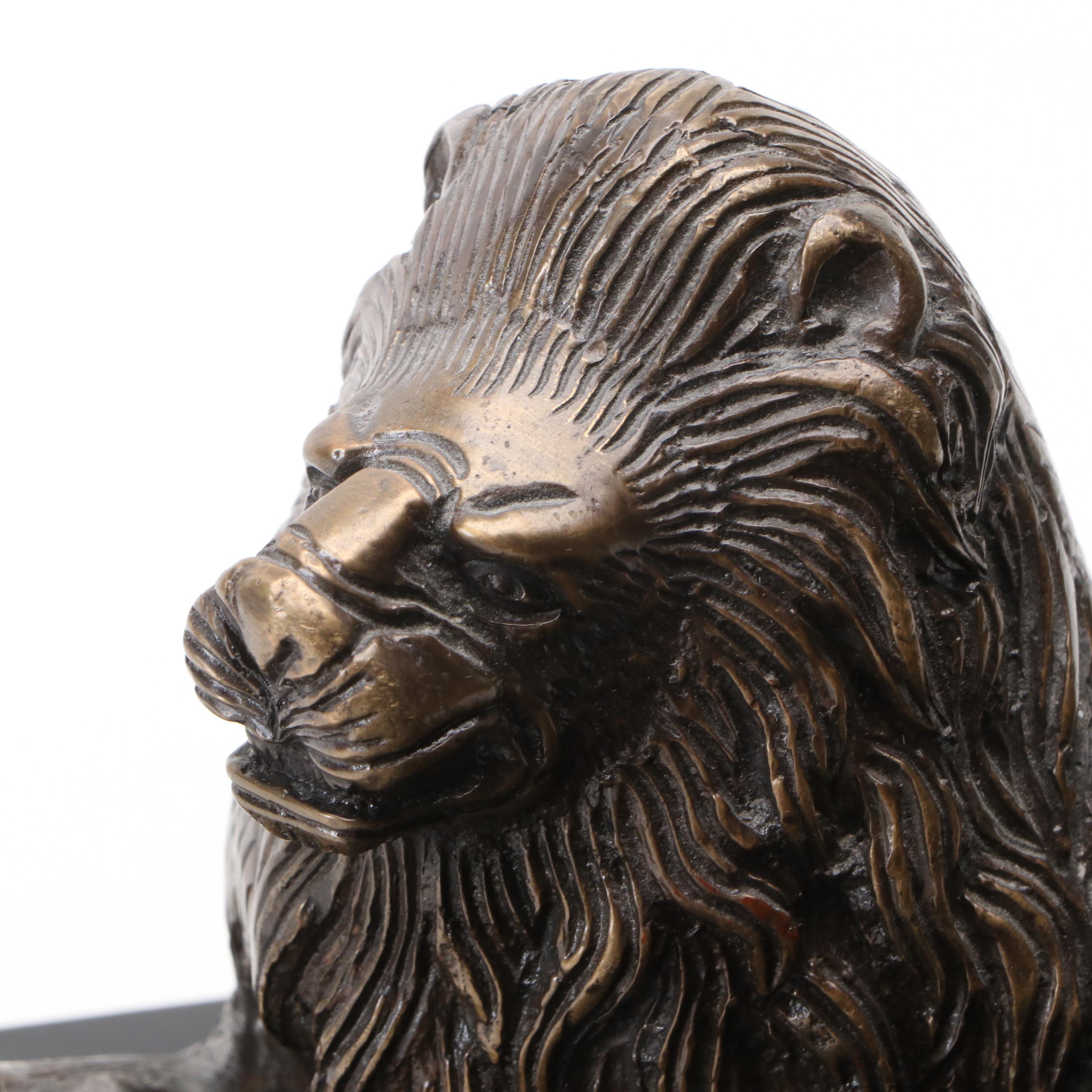 The Bombay Company Brass Recumbent Lion Bookends