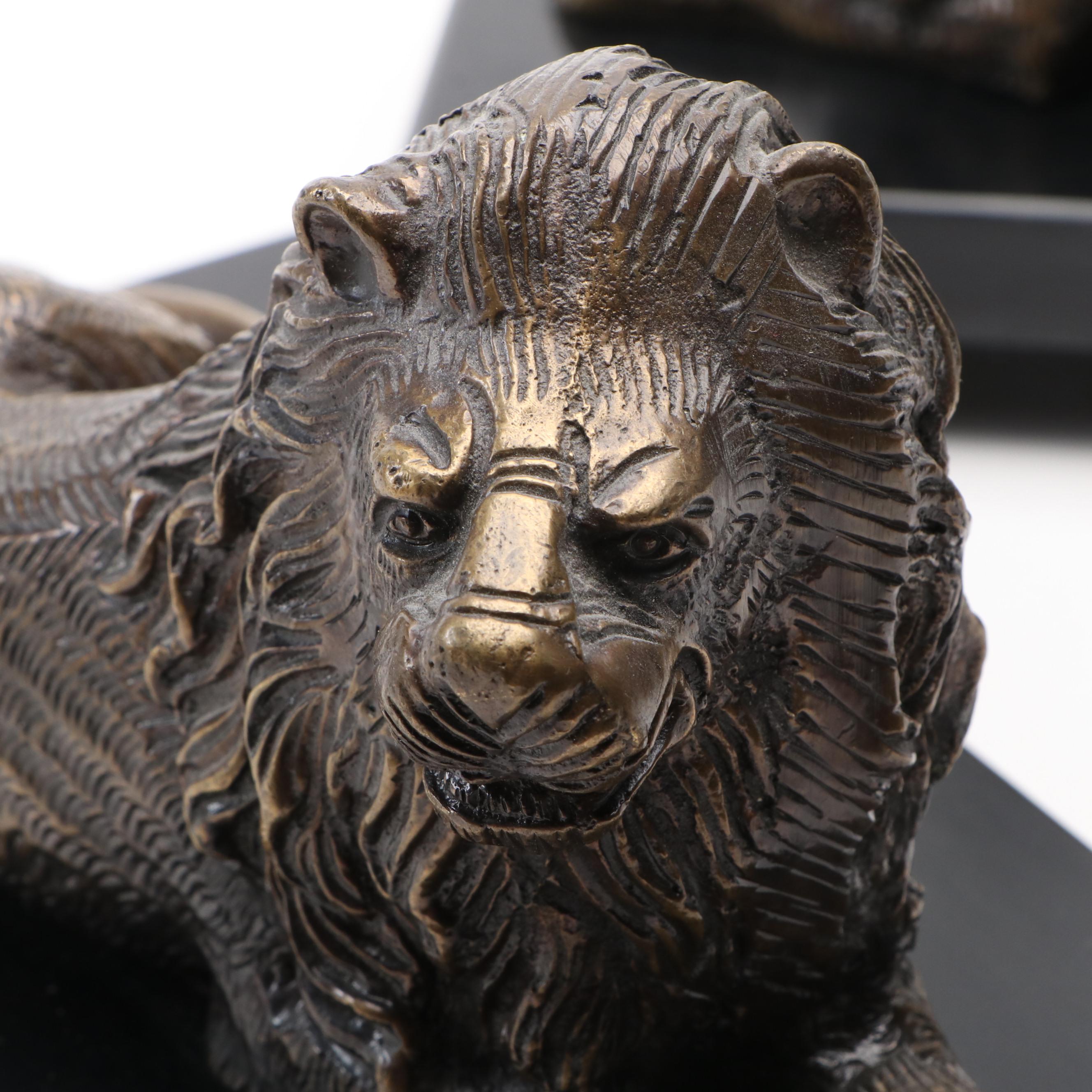 The Bombay Company Brass Recumbent Lion Bookends