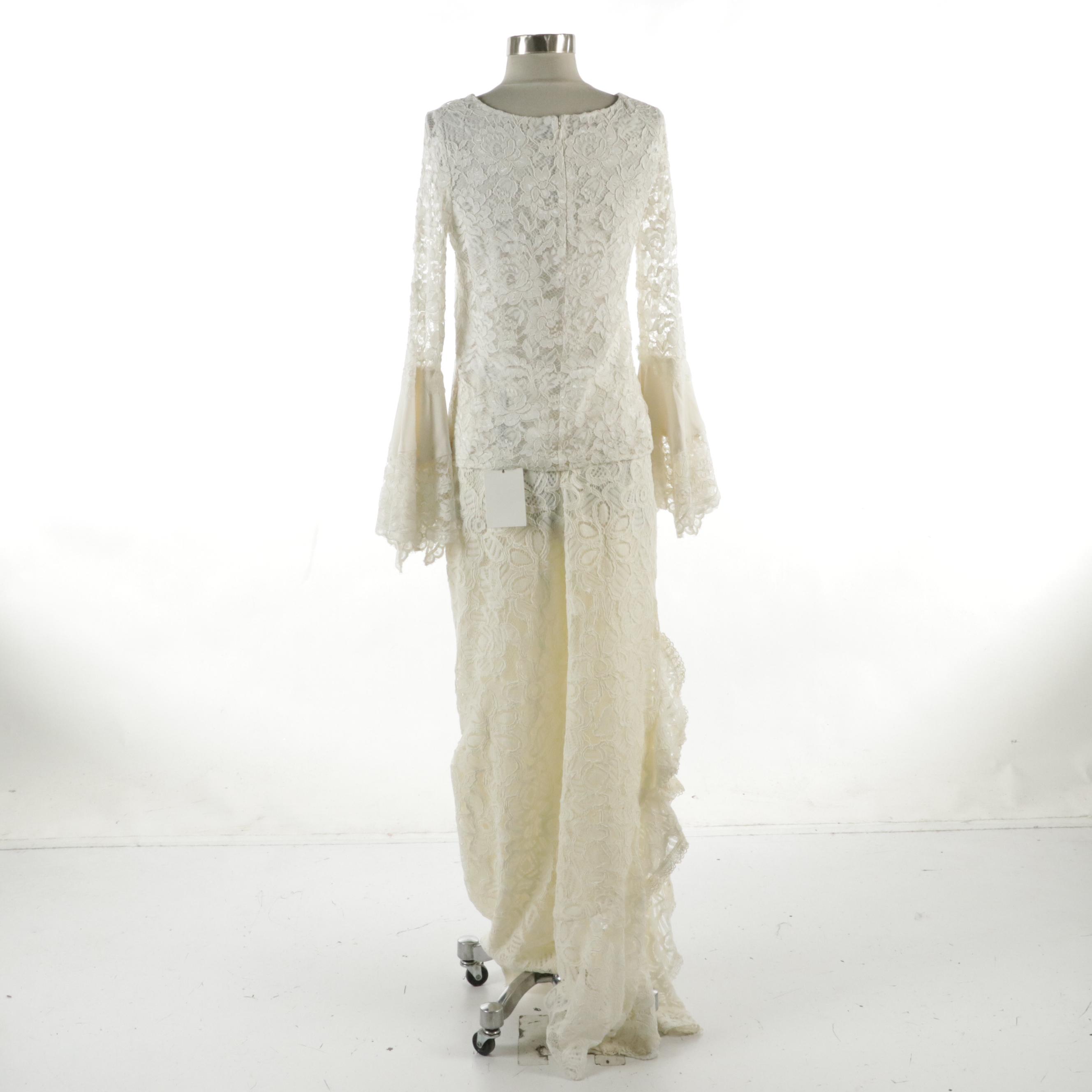 Alexis Alexo Lace Top and Romeo Lace Pant with Honey Birdette Liva Thong