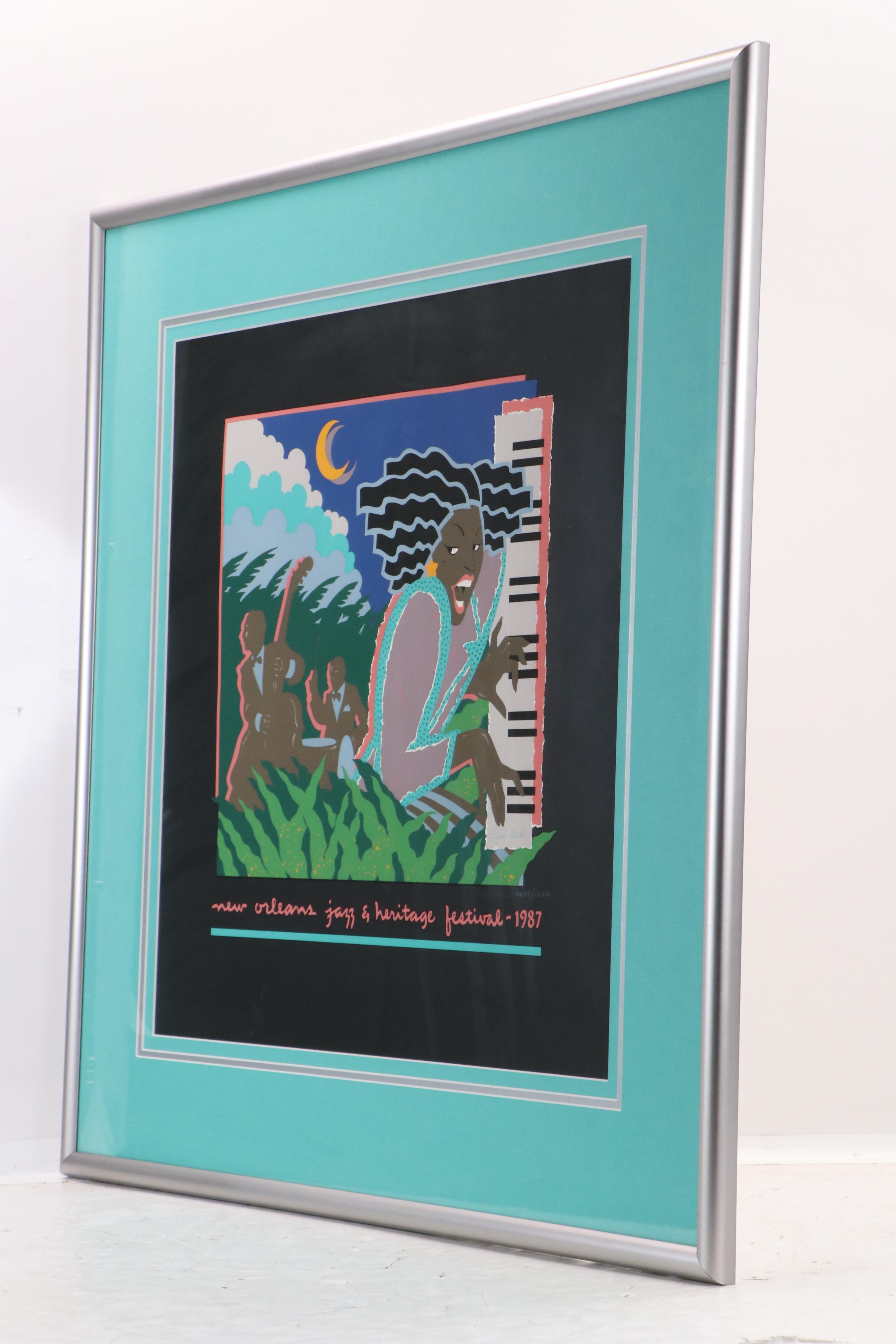 New Orleans Jazz and Heritage Festival Serigraph Poster After Hugh Ricks, 1987