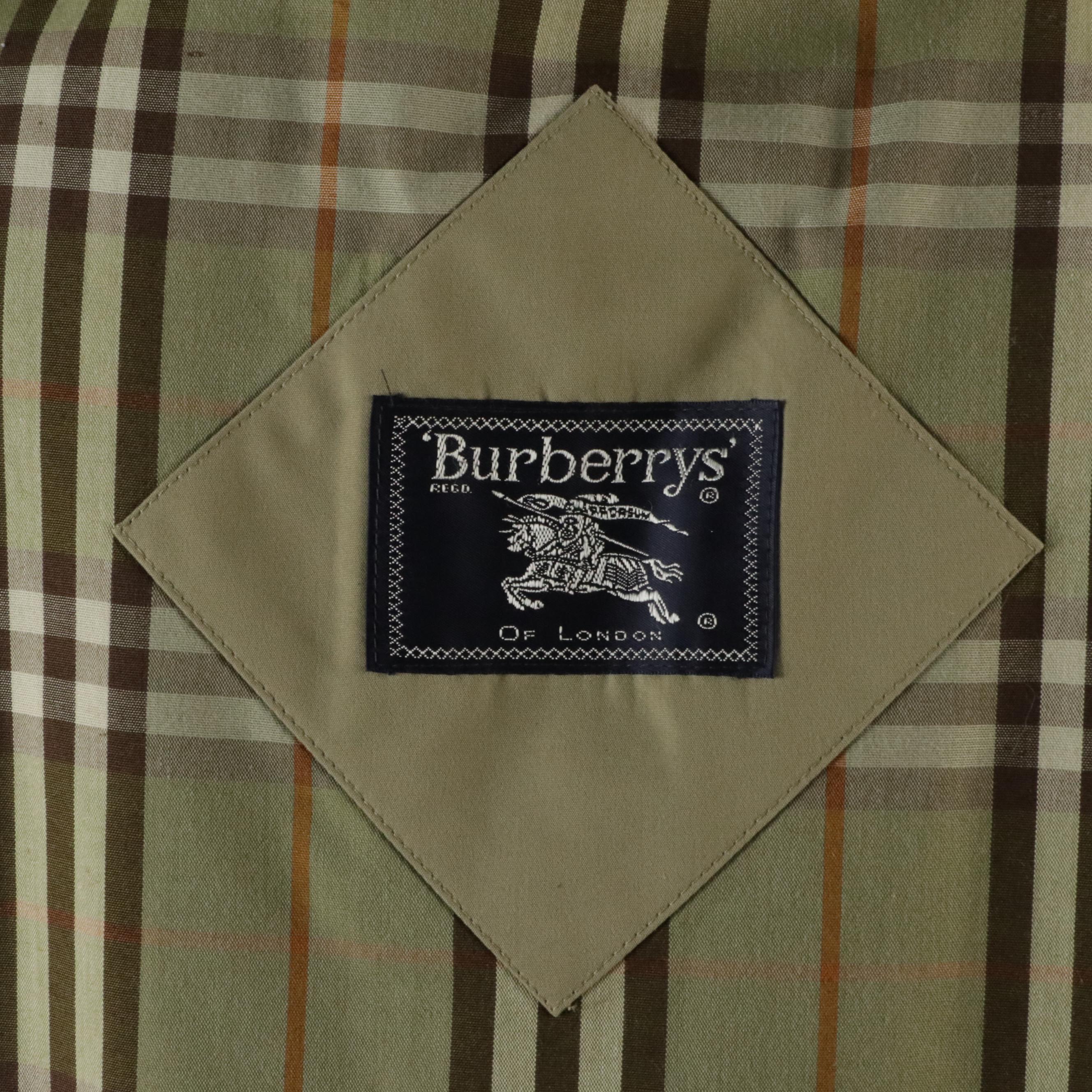 Burberrys Double-Breasted Short Trench Coat with Wool Collar and Liner