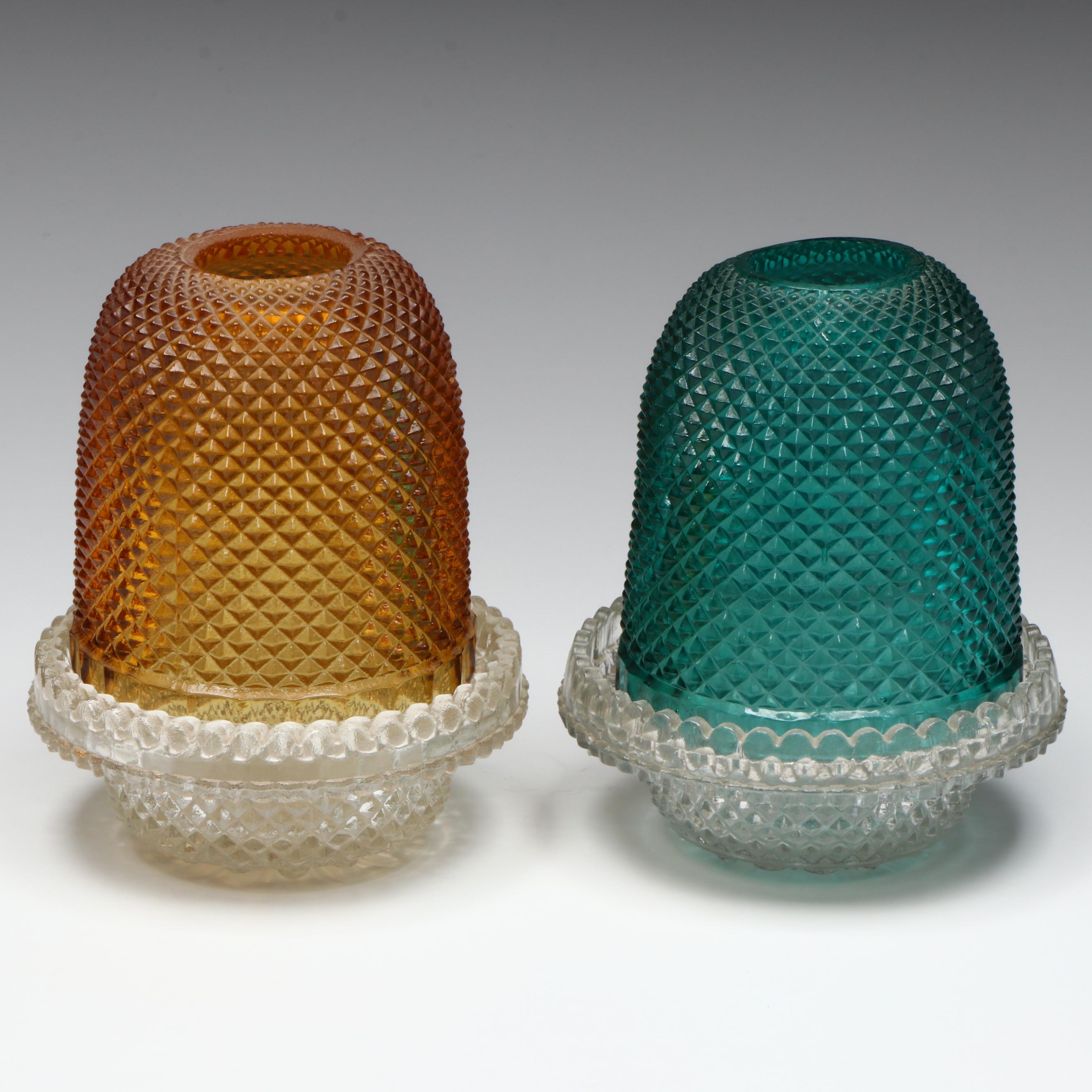 Samuel Clarke Cricklite Richly Cut Glass Fairy Lamps, Late 19th/ Early 20th C.