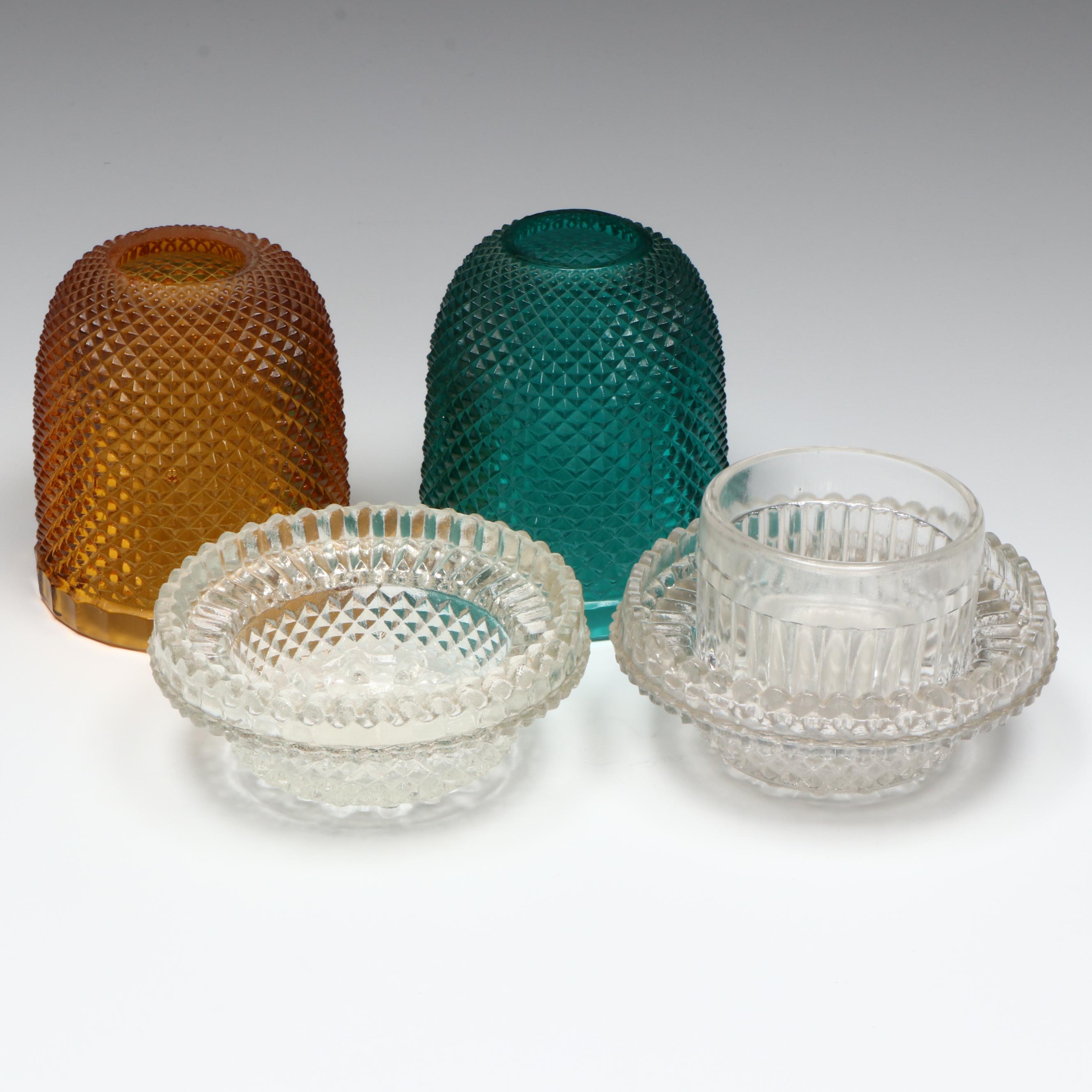 Samuel Clarke Cricklite Richly Cut Glass Fairy Lamps, Late 19th/ Early 20th C.