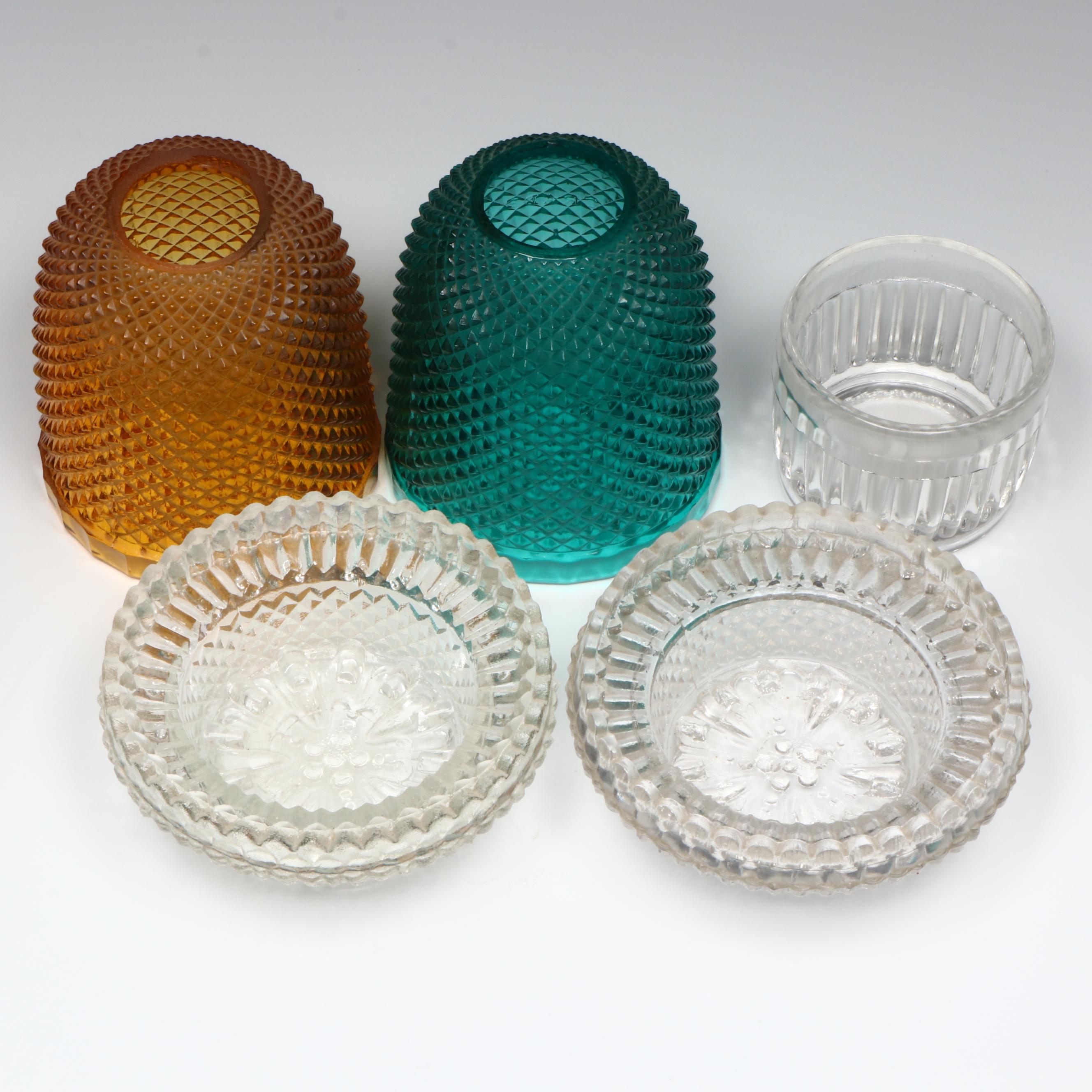 Samuel Clarke Cricklite Richly Cut Glass Fairy Lamps, Late 19th/ Early 20th C.