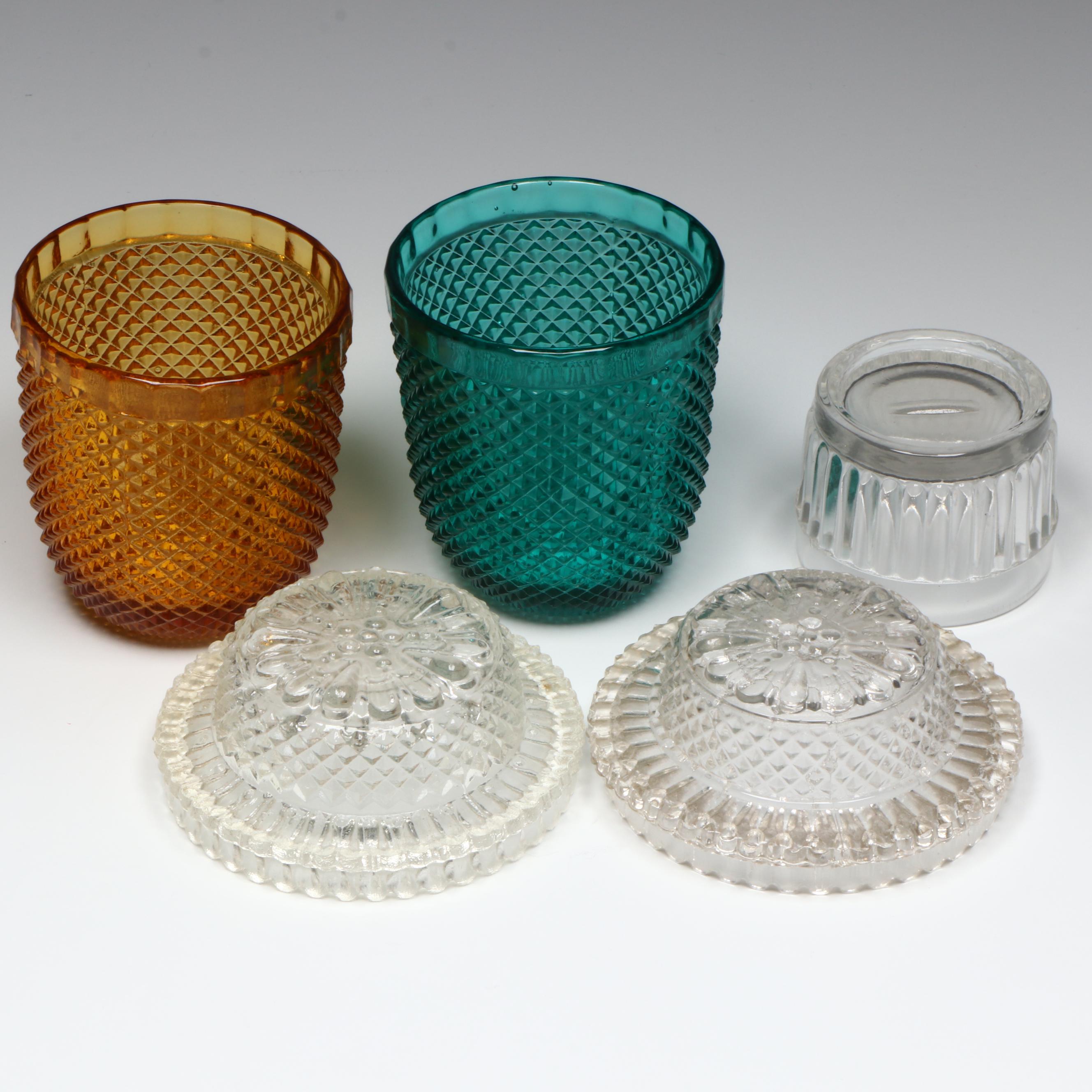 Samuel Clarke Cricklite Richly Cut Glass Fairy Lamps, Late 19th/ Early 20th C.