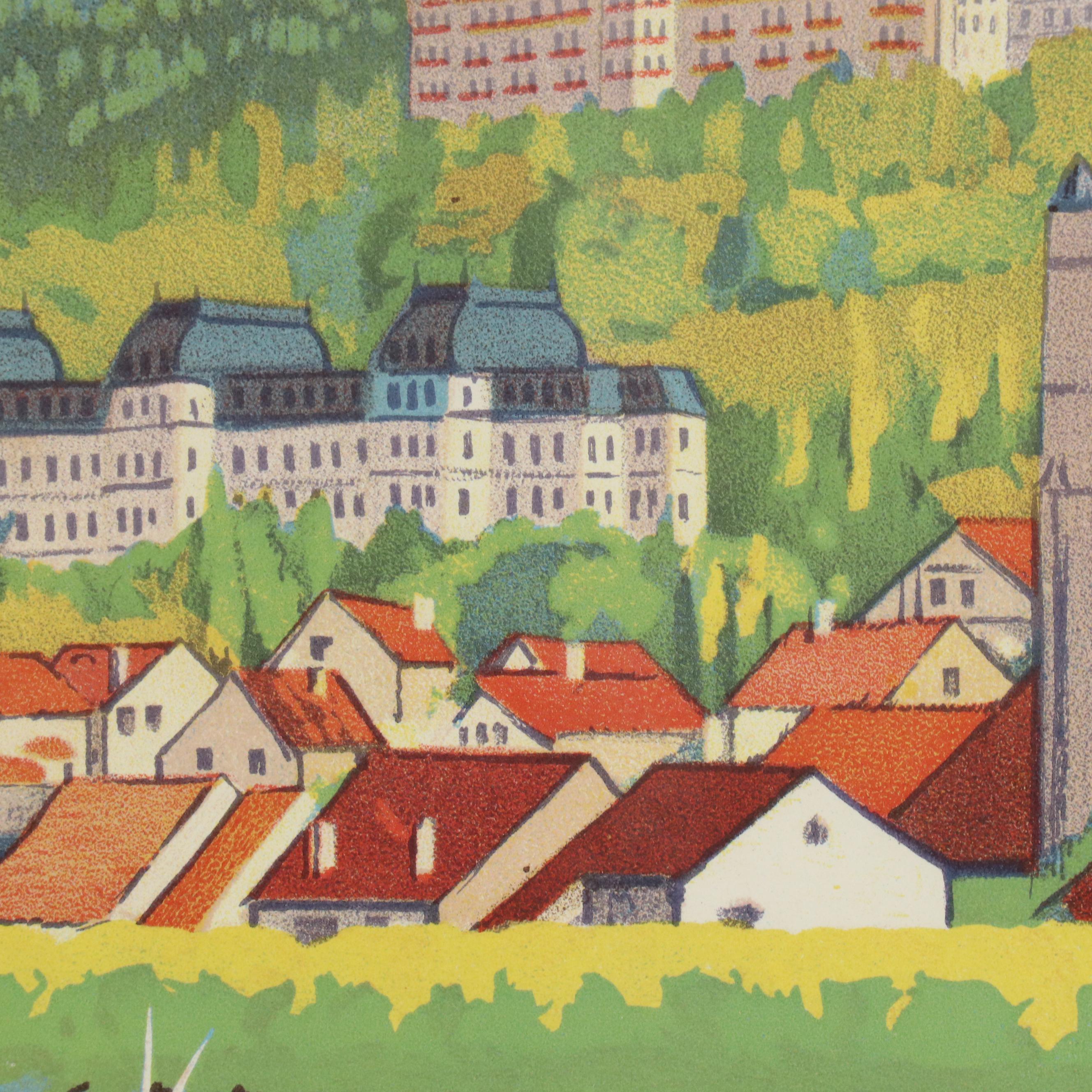 Designed by Géo Dorival Travel Poster "Évian-les-Bains & Le Lac Léman," 1922