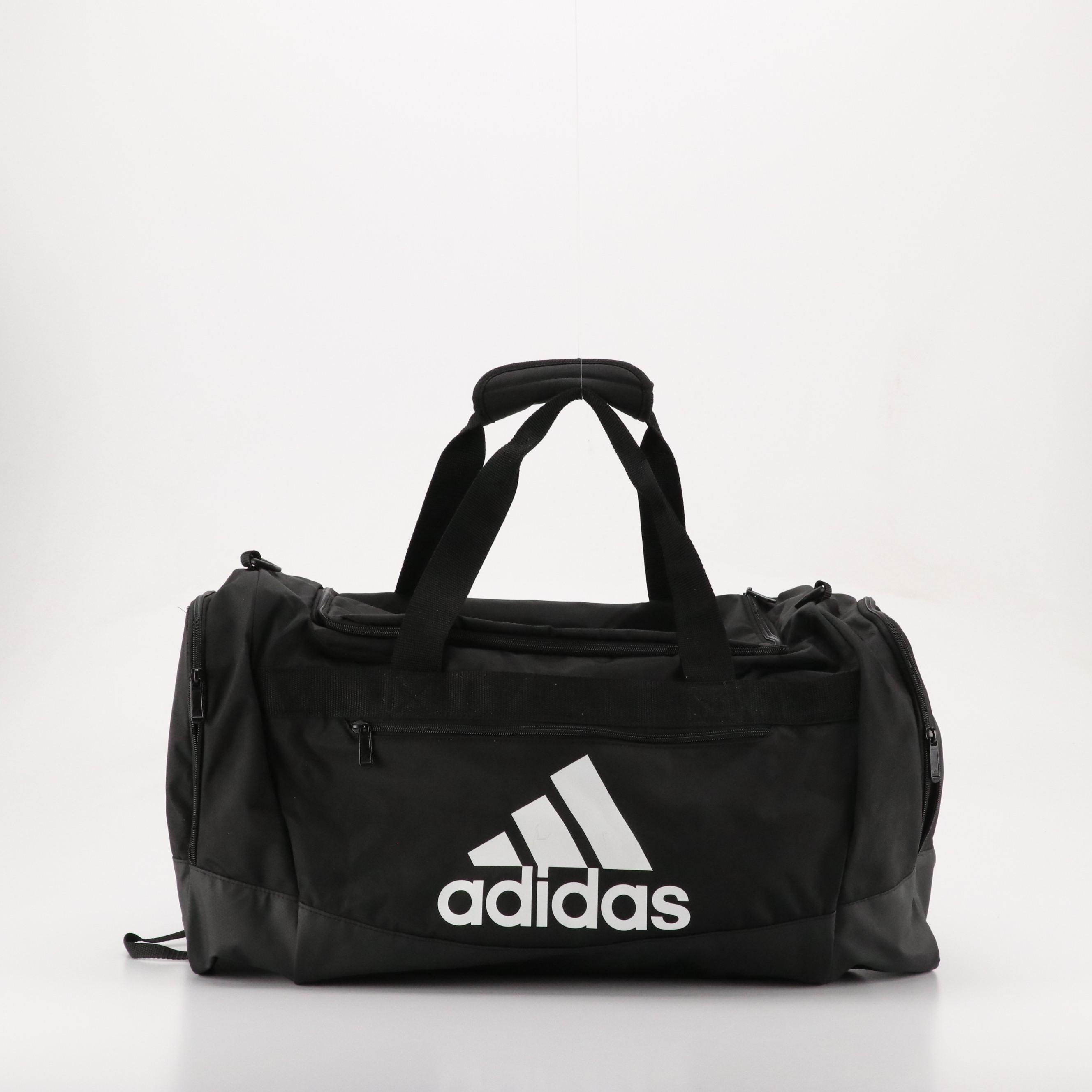 Adidas Small Gym Bag and Travel Duffel Bag in Black Nylon