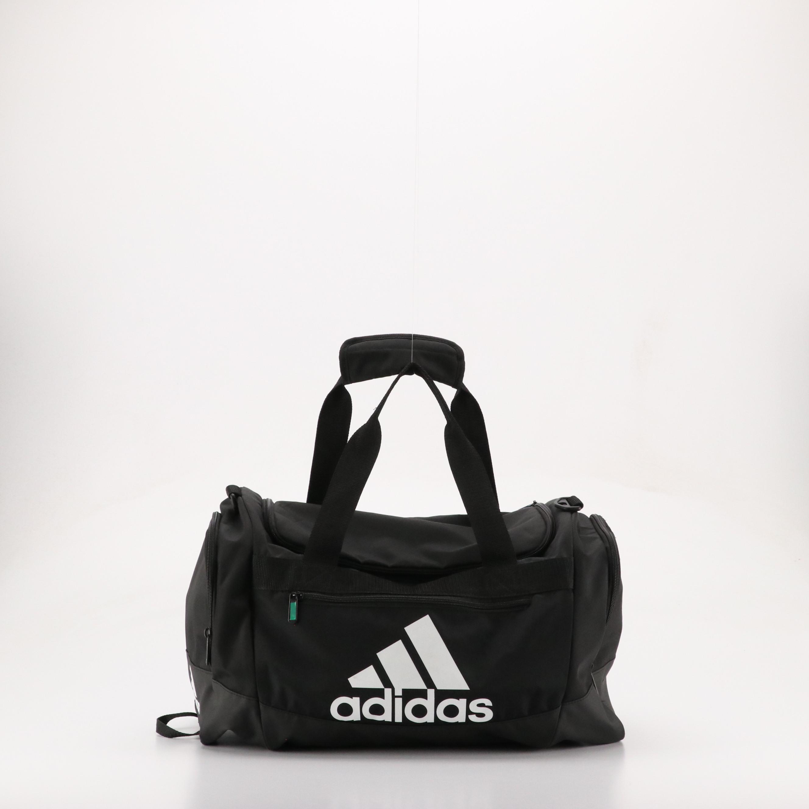Adidas Small Gym Bag and Travel Duffel Bag in Black Nylon